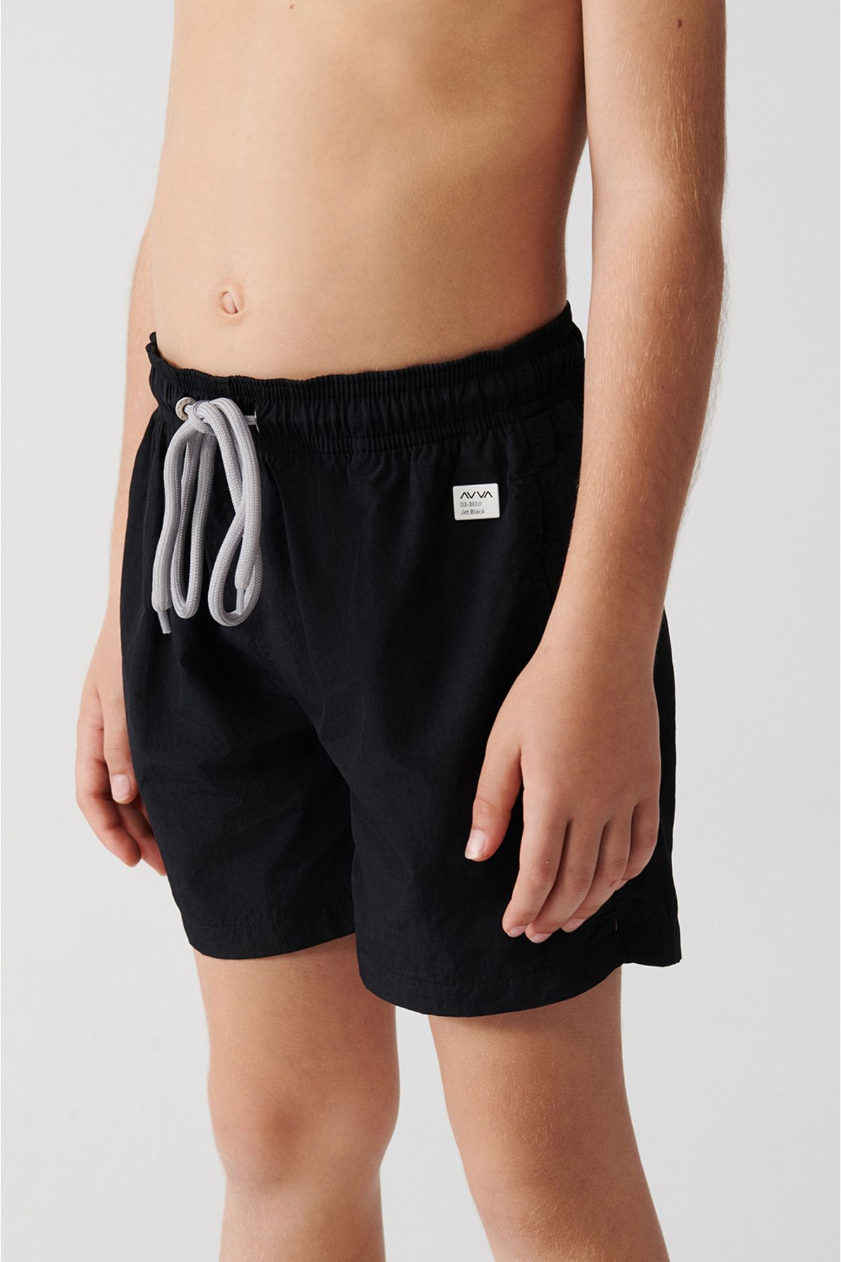 Avva-Schwarze, schnell trocknende, einfarbige Badehose für Herren in Standardgröße mit spezieller Tragetasche für Kinder, Badeshorts A31y3810 3