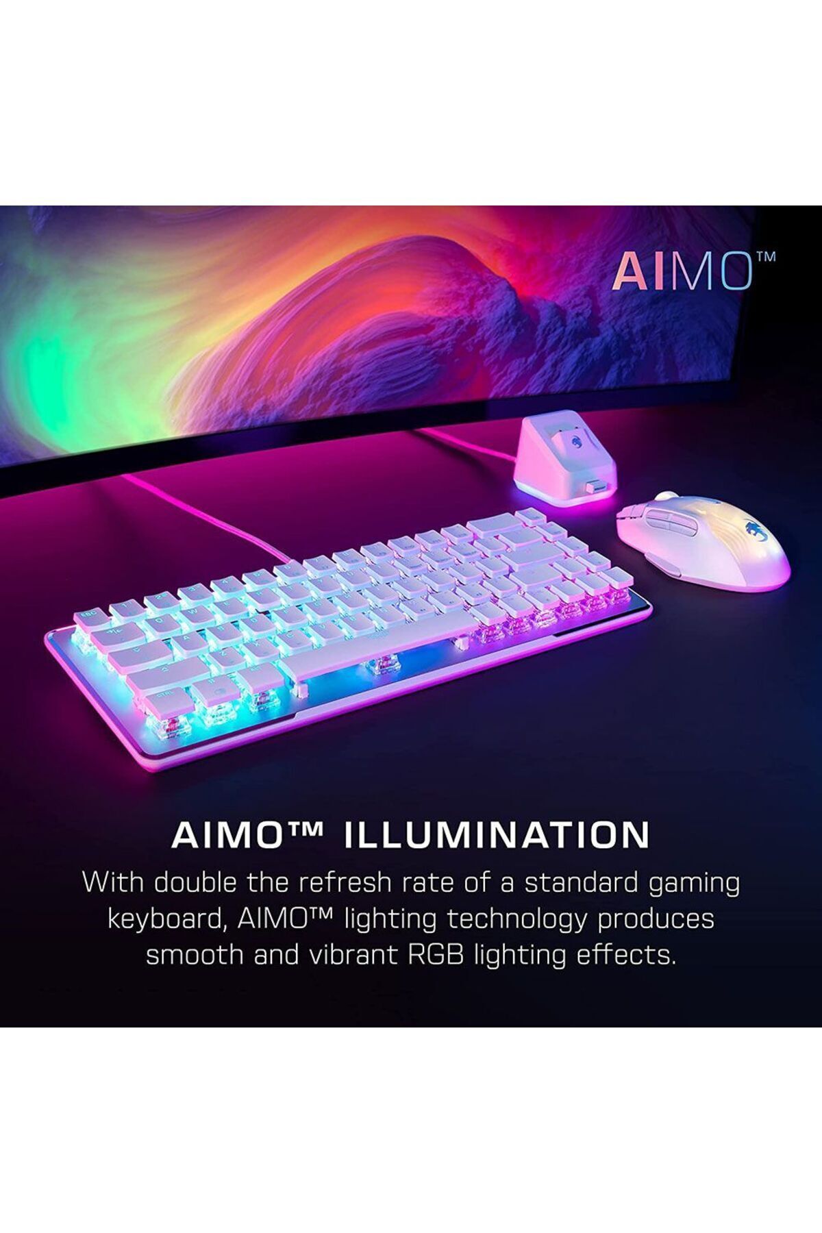 Roccat-Vulcan II Mini US Layout Linear red switch Gaming keyboard - White 5