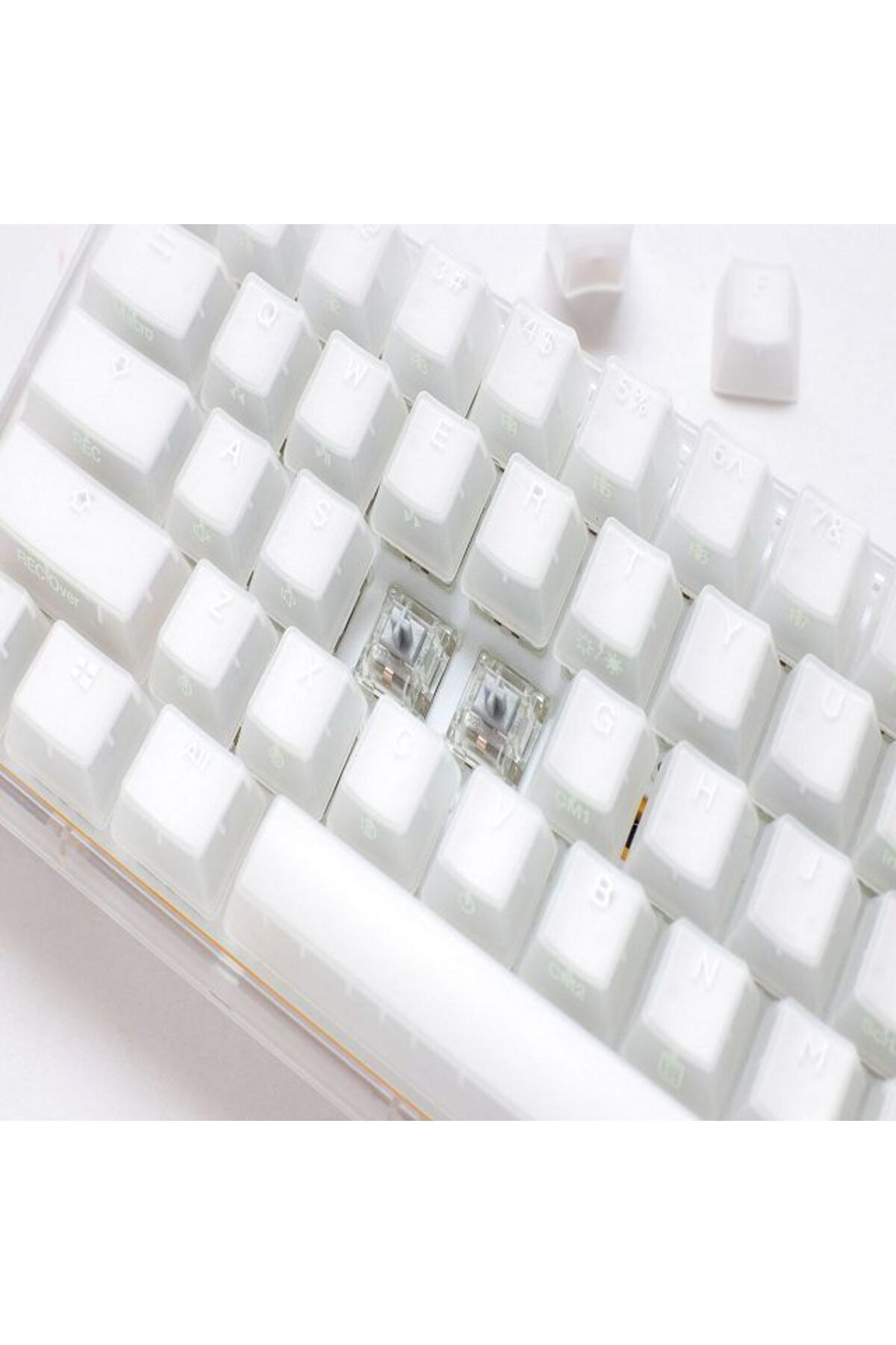 Ducky-One 3 Aura 60% White Mechanical Gaming Keyboard - Cherry Blue 5