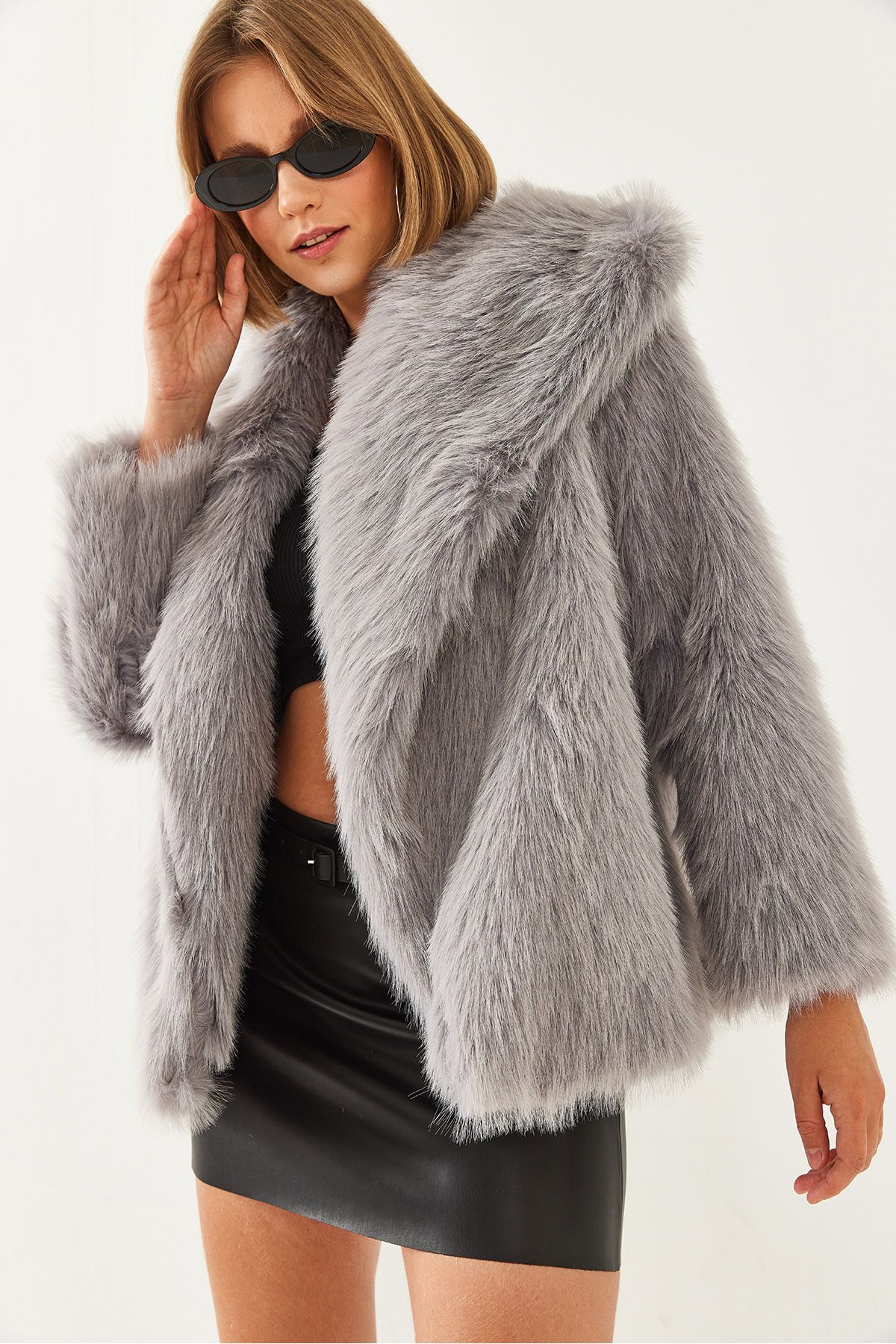 Bianco Lucci-Women's Collared Lined Premium Fur Mbms037 60501037 4