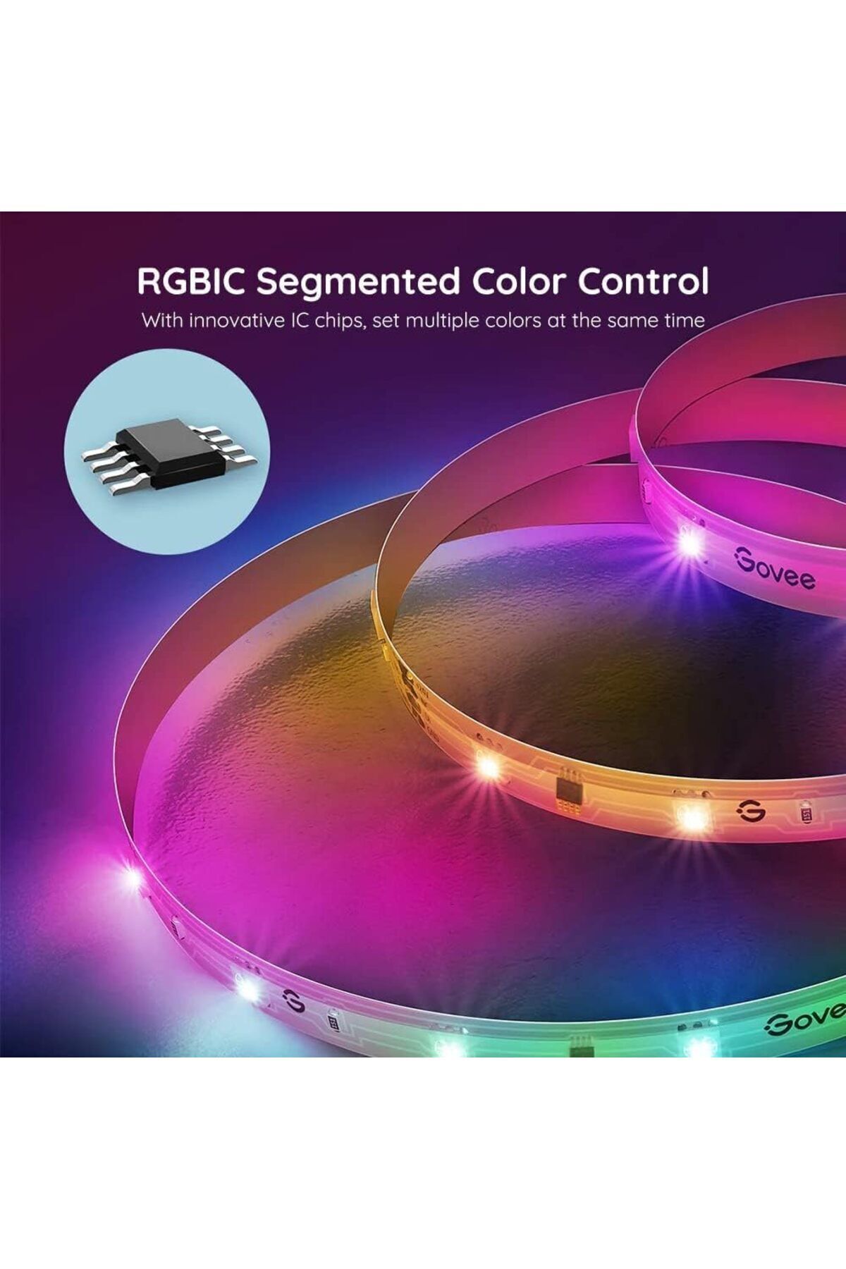 Goove-Govee RGBIC Basic Wi-Fi + Bluetooth LED Strip Lights (10 Meter) 2