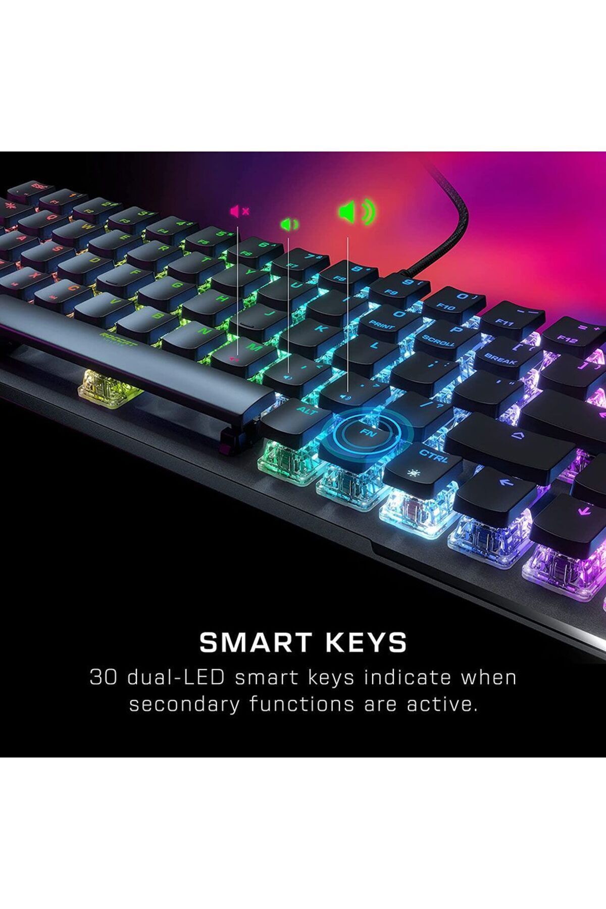 Roccat-Vulcan II Mini US Layout Linear red switch Gaming keyboard - Black 5