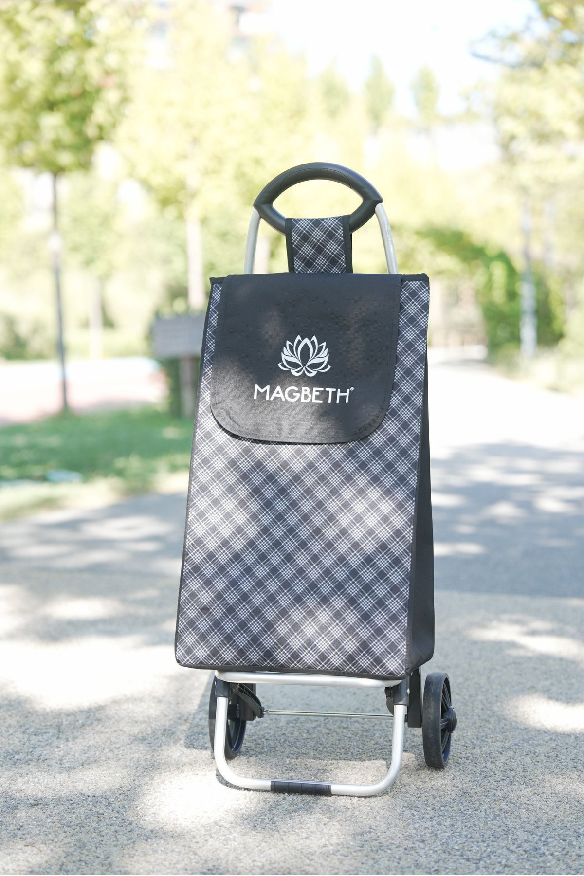 MAGBETH B200 Sessiz Silikon Tekerlekli Pazar Arabası, Paslanmaz Gövde, Su Geçirmez Pazar Çantası