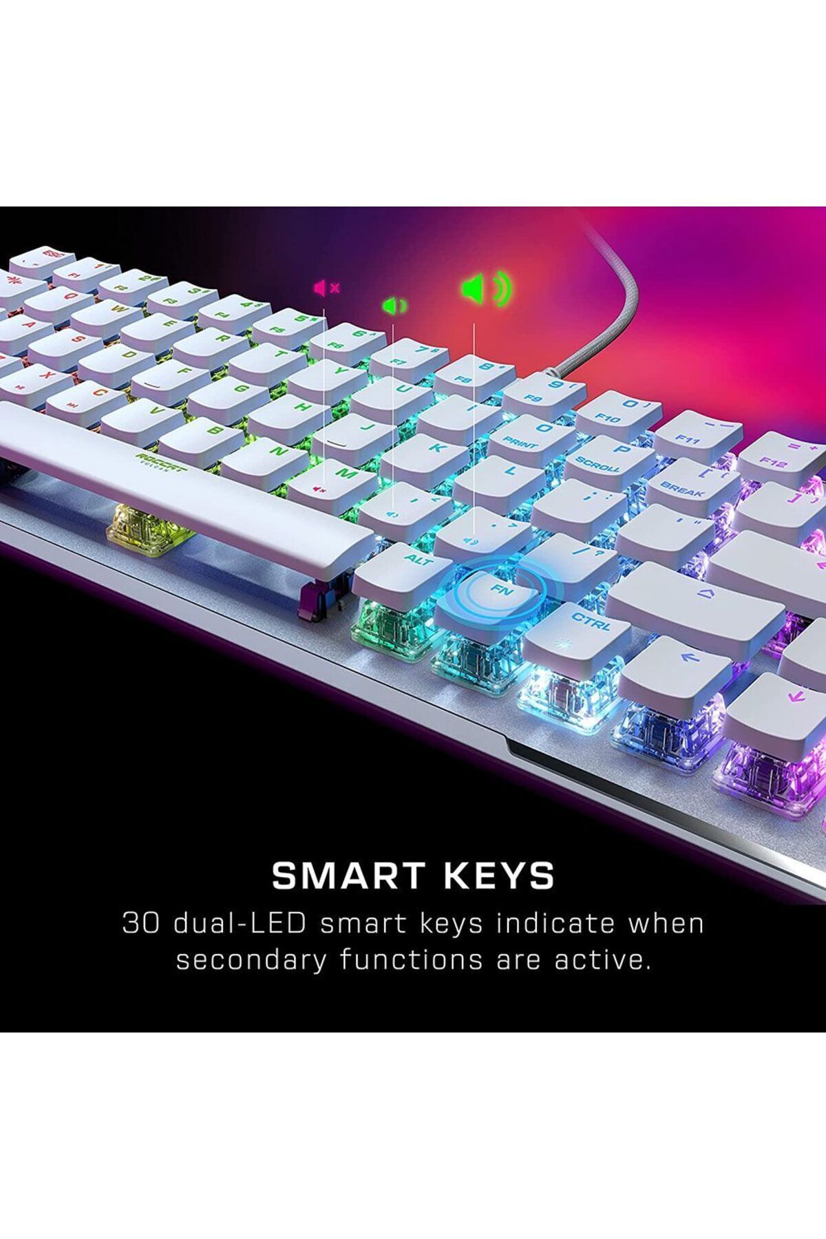 Roccat-Vulcan II Mini US Layout Linear red switch Gaming keyboard - White 6