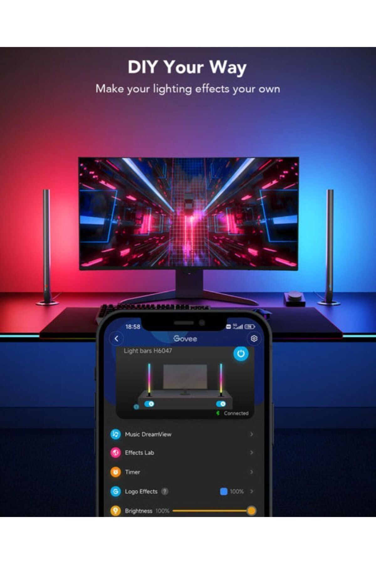 Goove-Govee RGBIC Wi-Fi Gaming Light Bars with Smart Controller 2