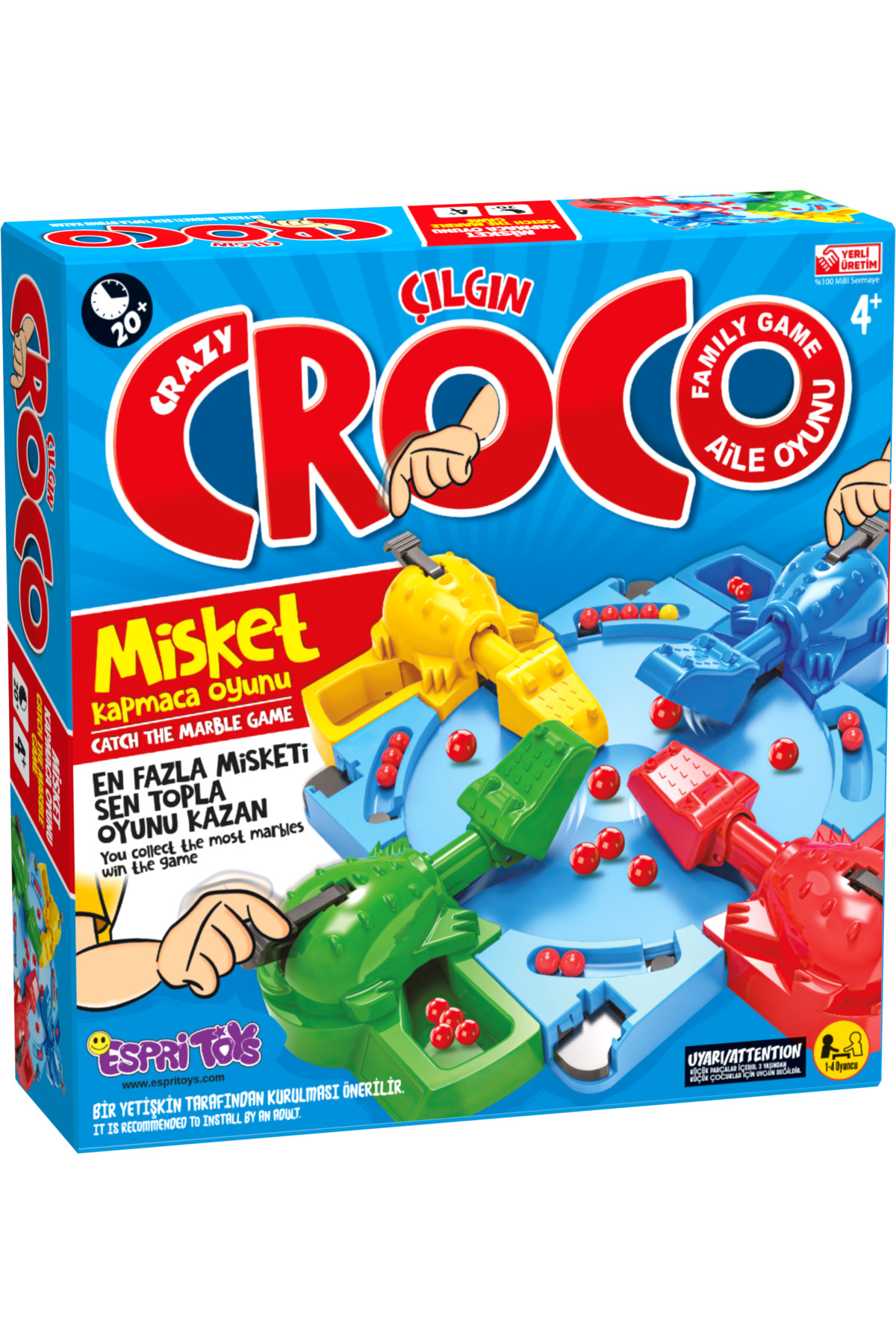 EspriToys 4’lü Çılgın Croco - Timsah Top Toplama Kutu Oyunu fotoğrafı 7 (önizleme)