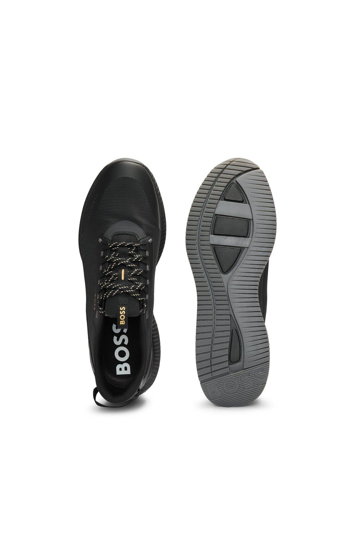 BOSS-Men's Black Sneaker - Lace-up, Non-slip Sole, Brand Logo, Daily Use, 50529544 -007 4