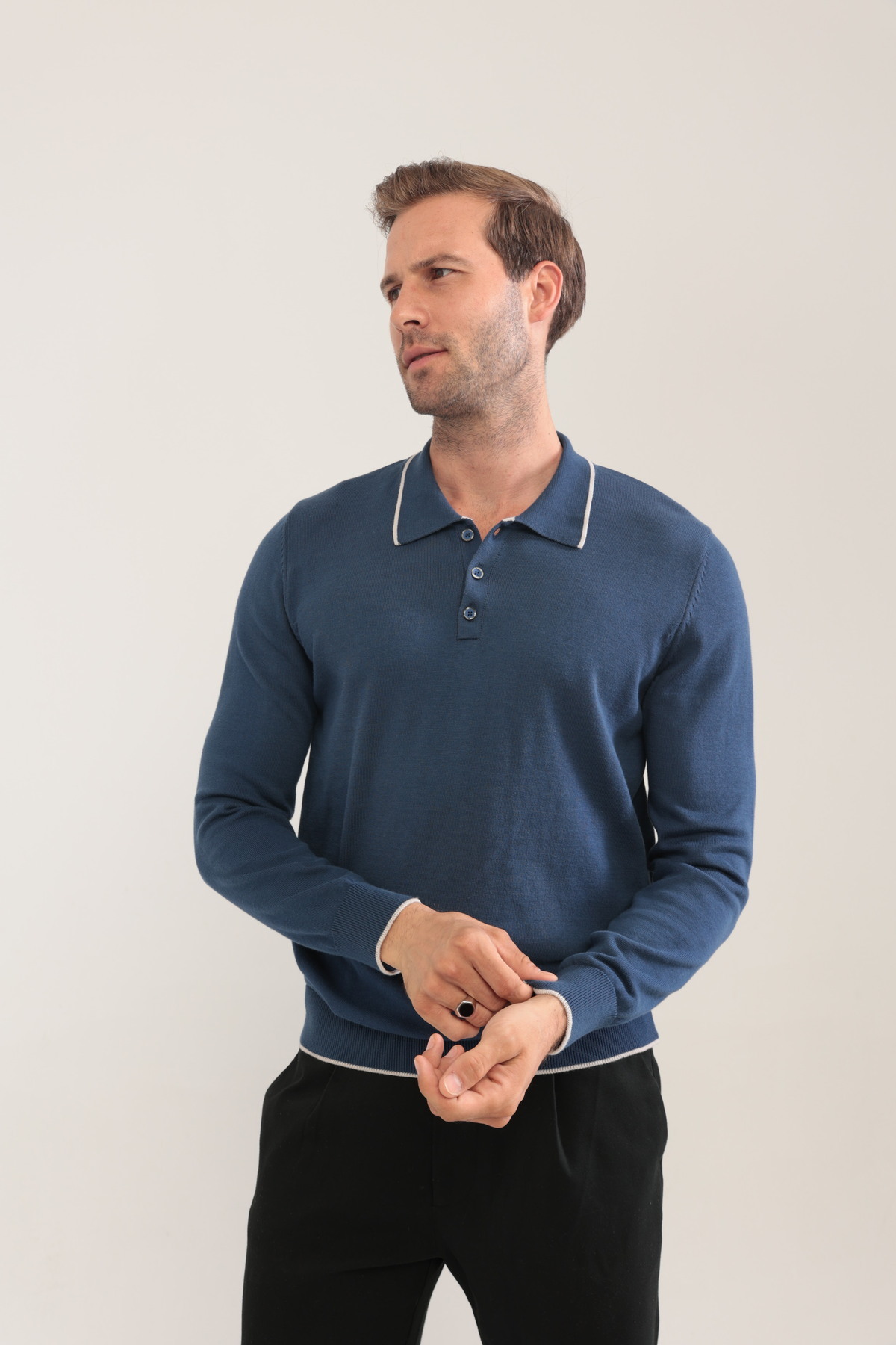 Give Way  Erkek Pamuk Triko Kazak (HEDİYE KUTULU) - Görsel 4