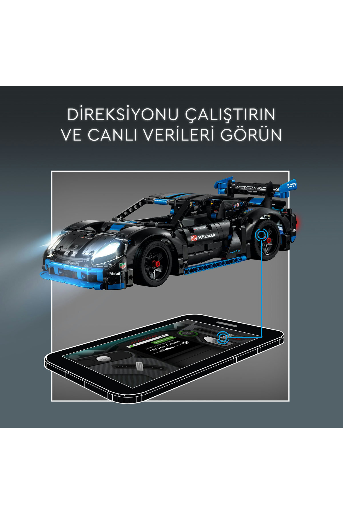 مجموعه ساختنی ماشین مسابقه ® Technic پورشه GT4 e-Performance مدل 42176 برای کودکان ۱۰ سال و بالاتر (۸۳۴ قطعه)