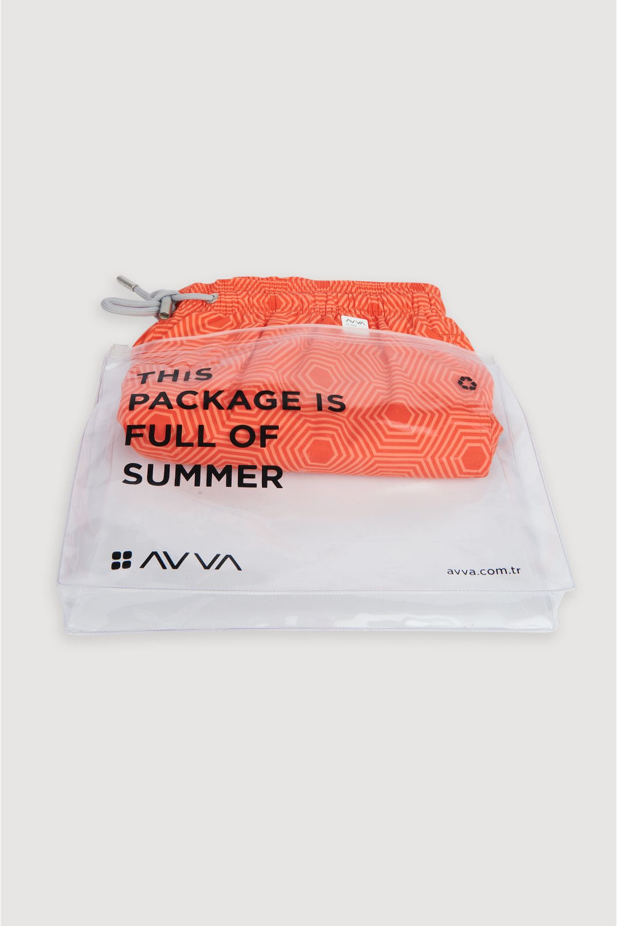 Avva-Orange Quick Dry Geometric Printed Standard Size Special Boxed Comfort Fit Swimsuit Sea Shorts 8