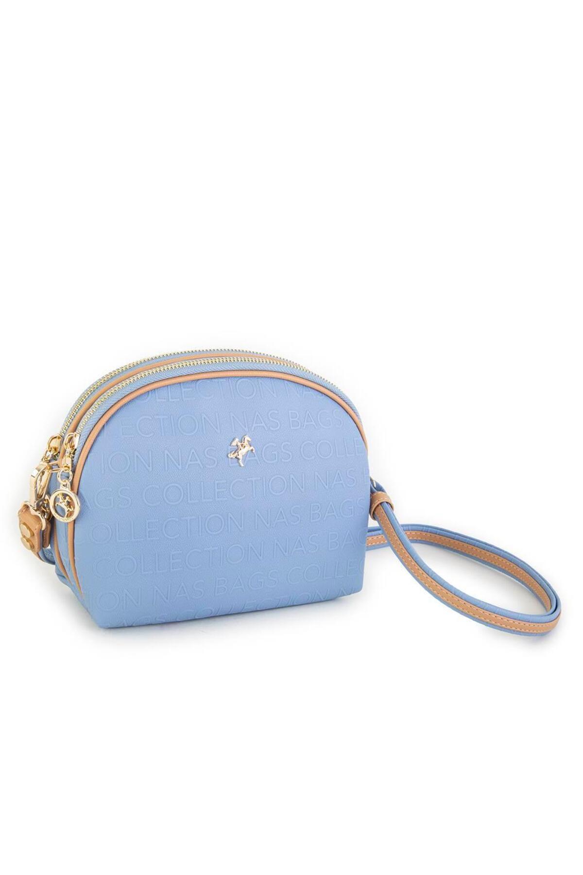 Nas Bag-Geantă Crossbody de damă Blue Camel Embossed 4