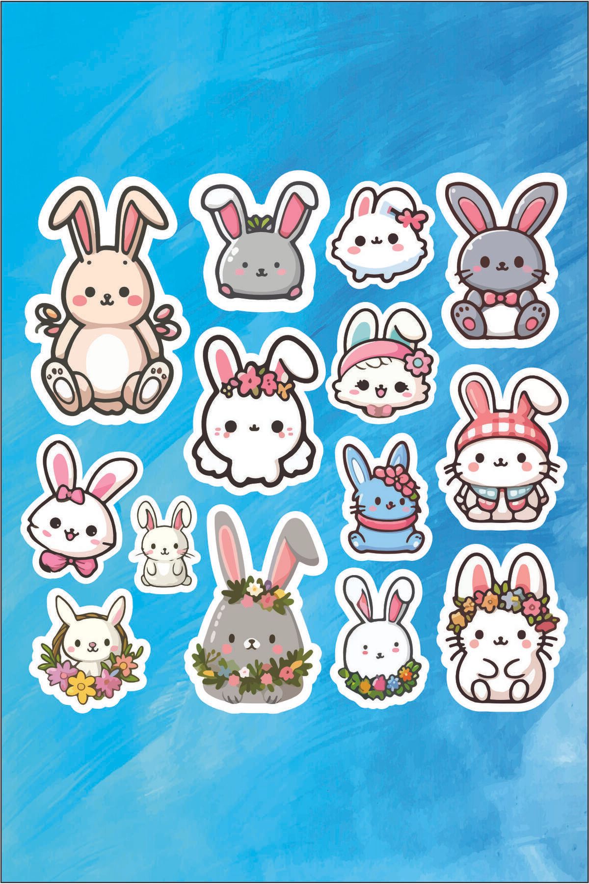 MEDYAPRINT-Rabbits Label 4-6 cm Sizes 2 Page 1