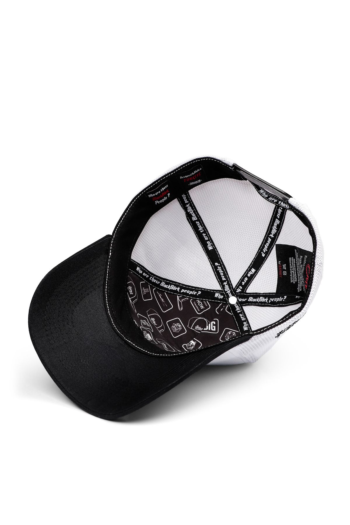 BlackBörk-V1 Trucker Never Give up - Unisex Black Brim-White 5 Code Logo Cap 3