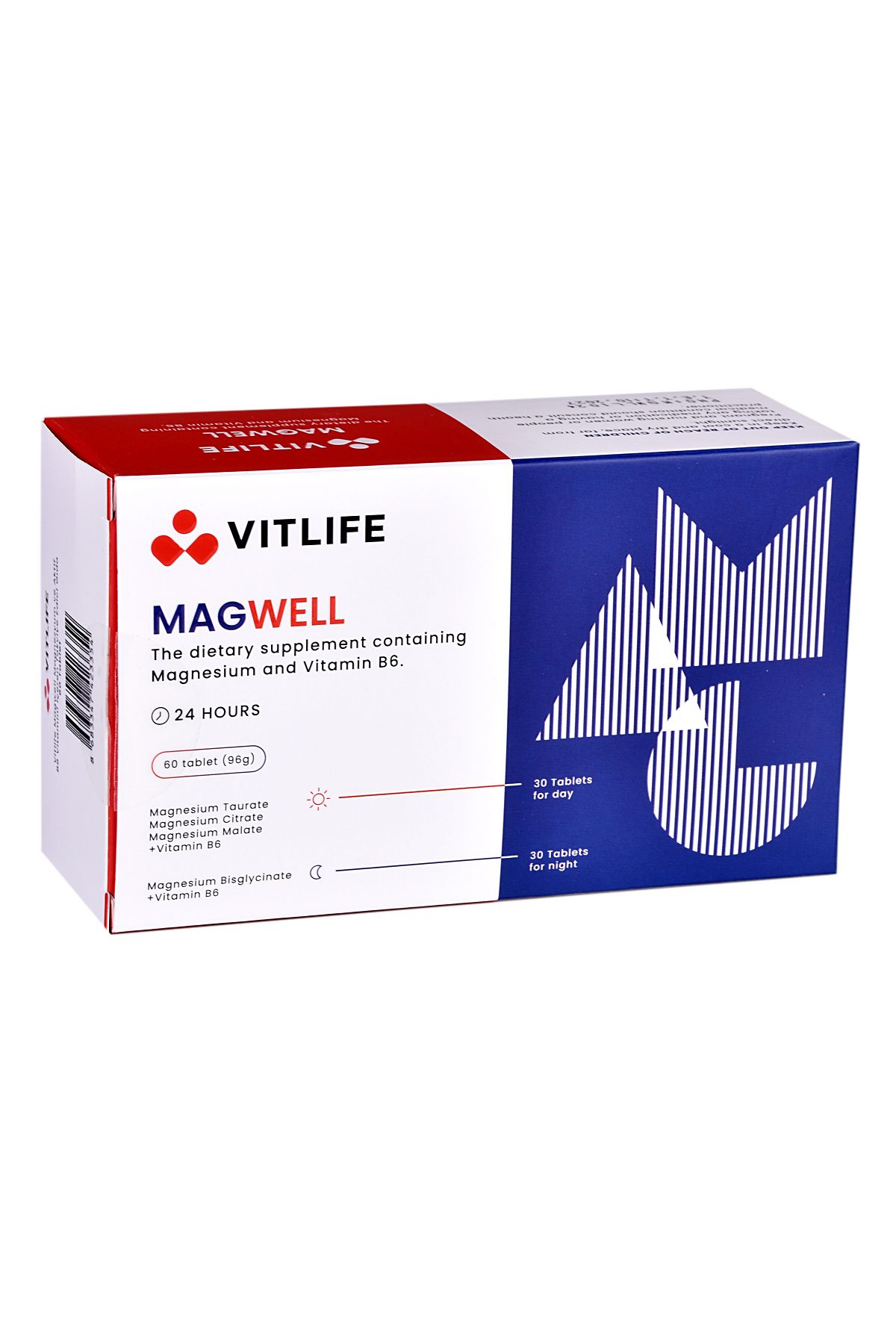 Vitlife Magwell Magnezyum ve Vitamin B6 İçeren Gündüz&Gece 60 Tablet