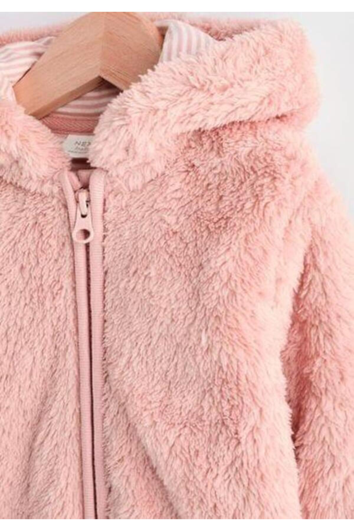 Next Kız Bebek Fermuarlı Kapüşonlu Polar tulum fotoğrafı 3 (önizleme)