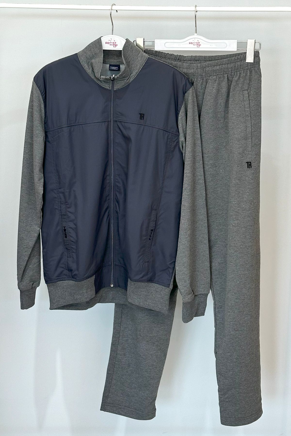 REMSA-Gray Men's Combed Cotton Tracksuit Set - Lycra, Model 3712 3