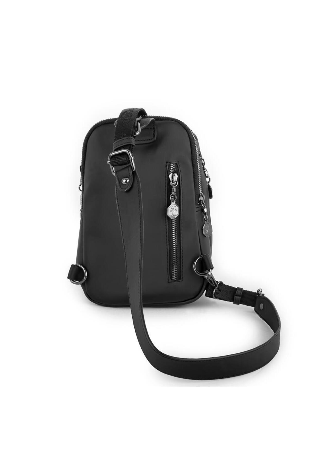 Nas Bag Bel ve Body Bag Siyah Gümüş Tasli görsel 2
