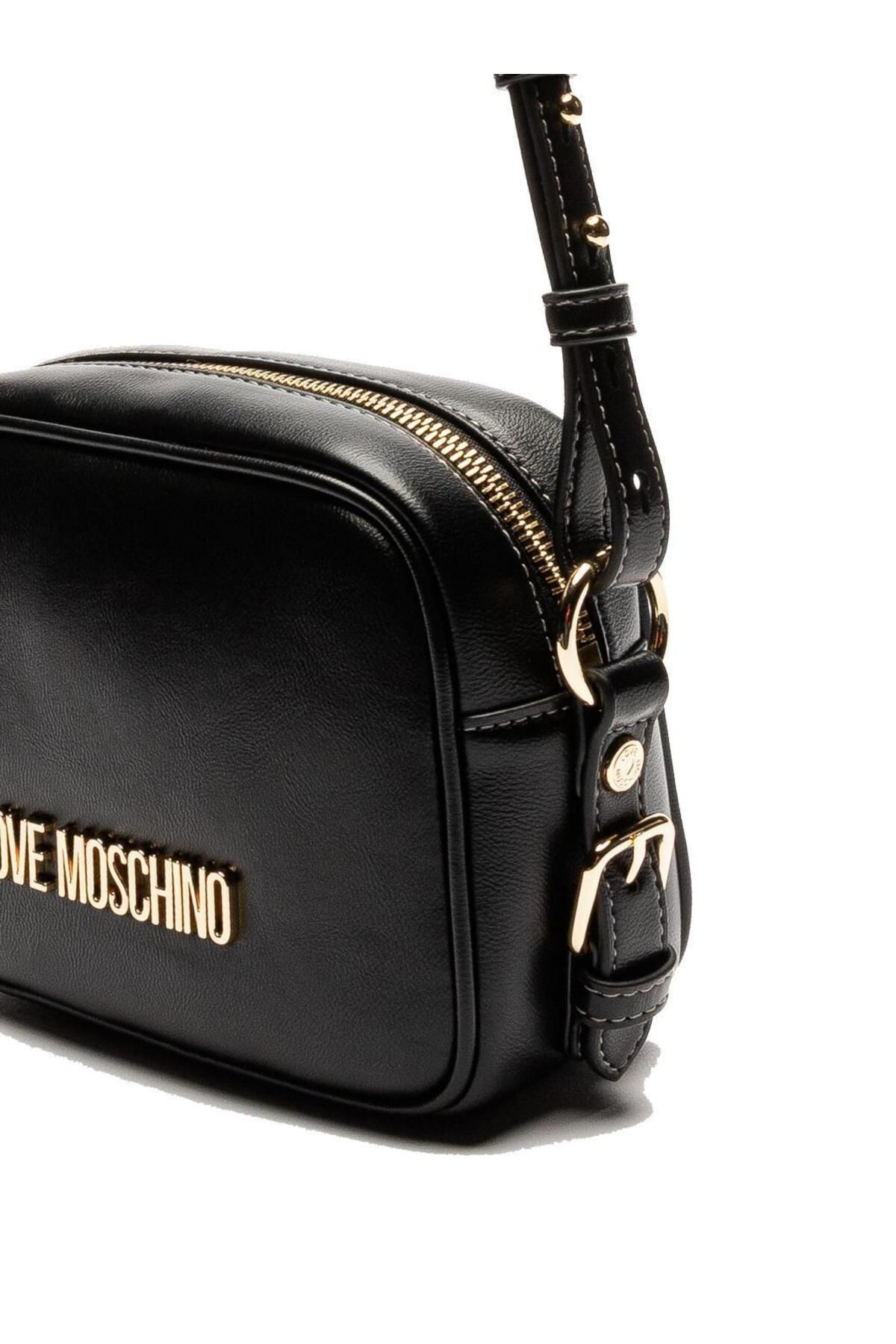 کیف شانه ای مشکی زنانه سیاه JC4225PP0HKI0000 اورجینال Moschino Love Moschino