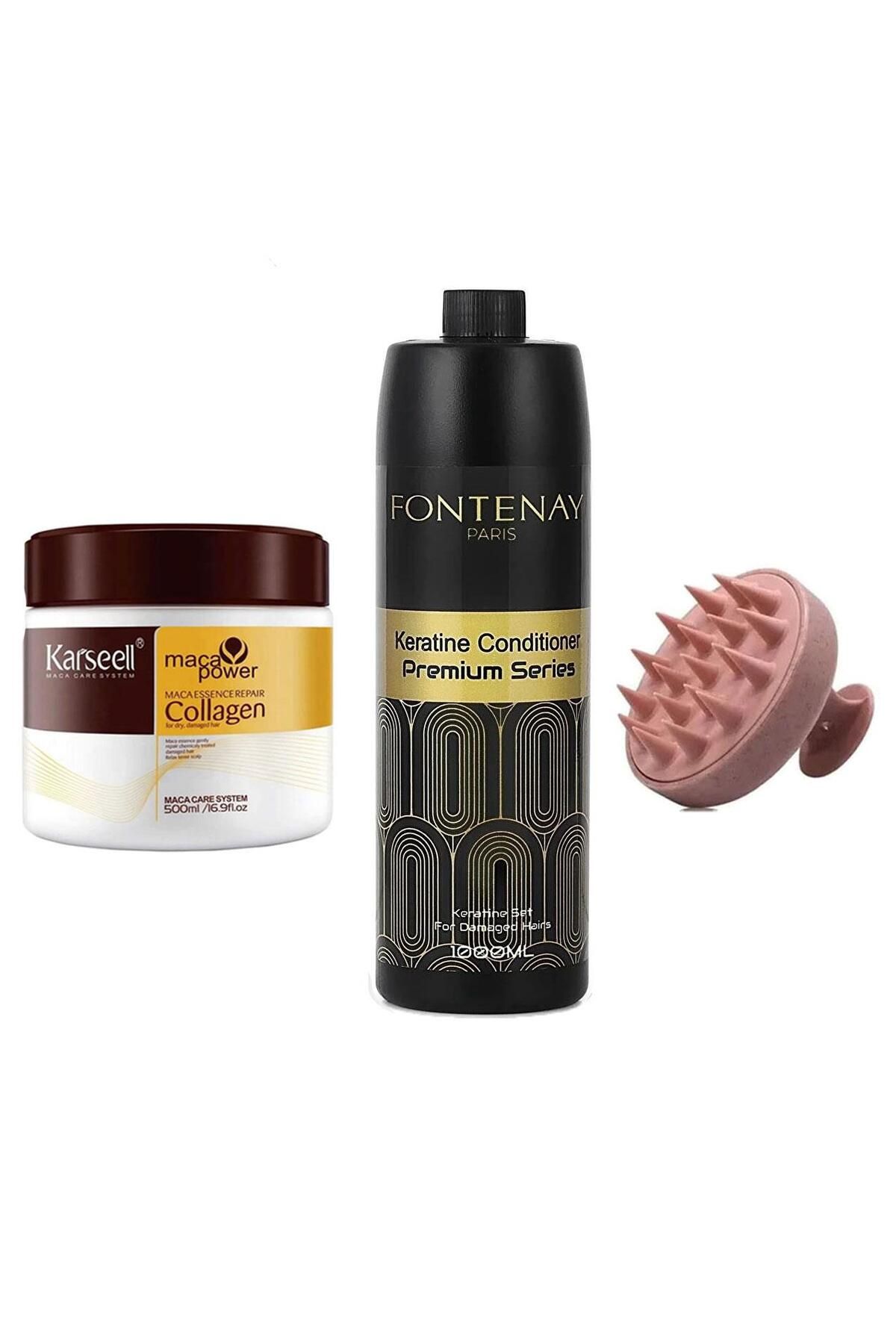Fontenay-Karsell Collagen Hair Mask + Premium Keratin Conditioner + Hair Massage Comb P. Set of 3 1
