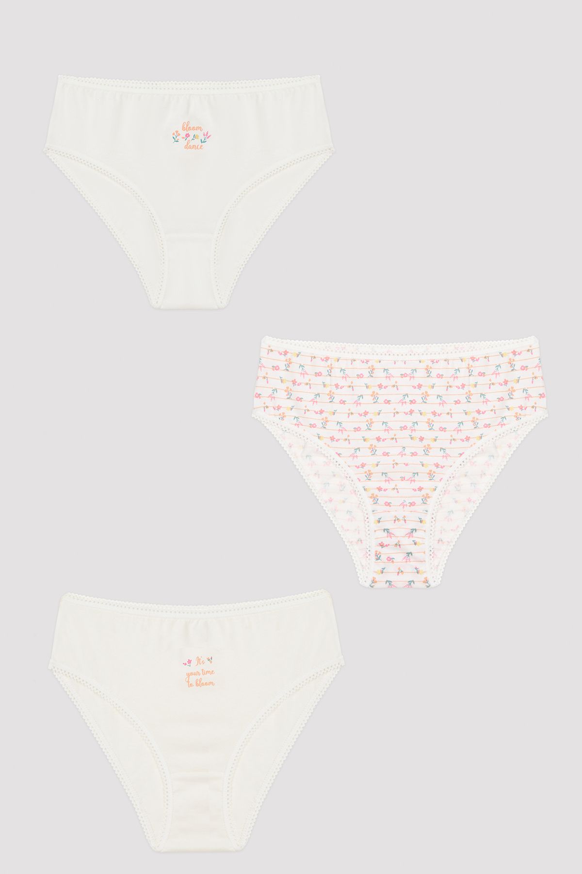 Penti-Girl's Bloom Dance Organic 3-Piece Slip Panties 1