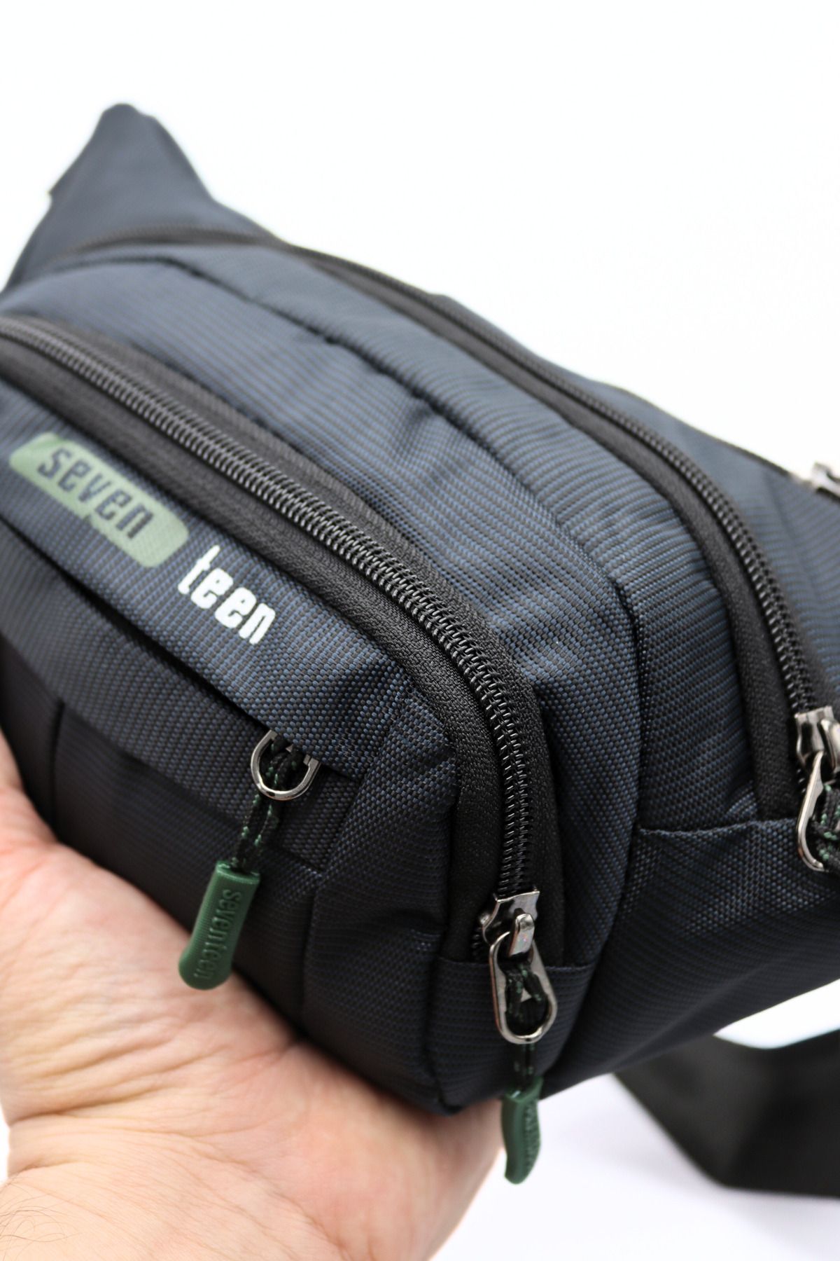 SEVENTEEN-Willpolo Green Detailed Waterproof Cross Chest Bag - Waist Bag with Headphone Outlet 3