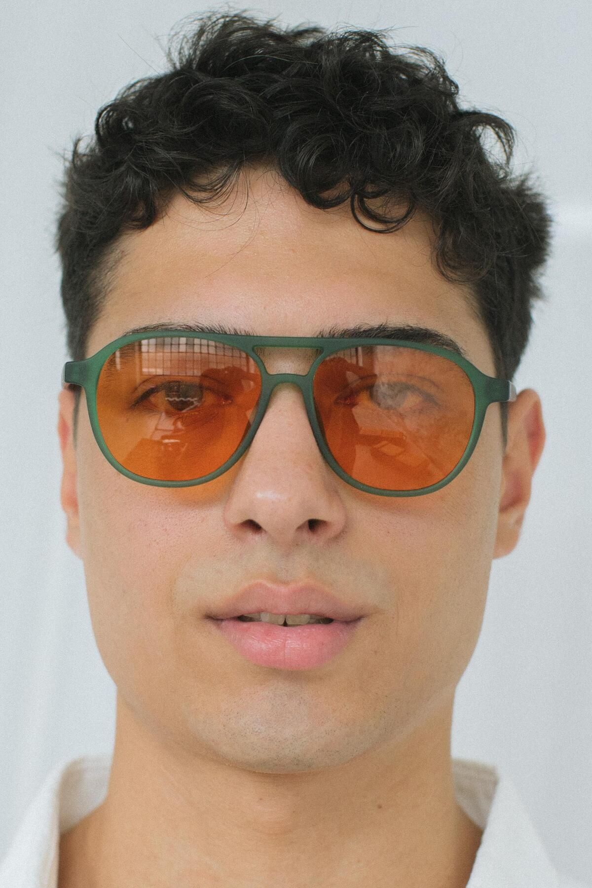 Bilge Karga-Richard Matt Green Orange Sunglasses for Men 3