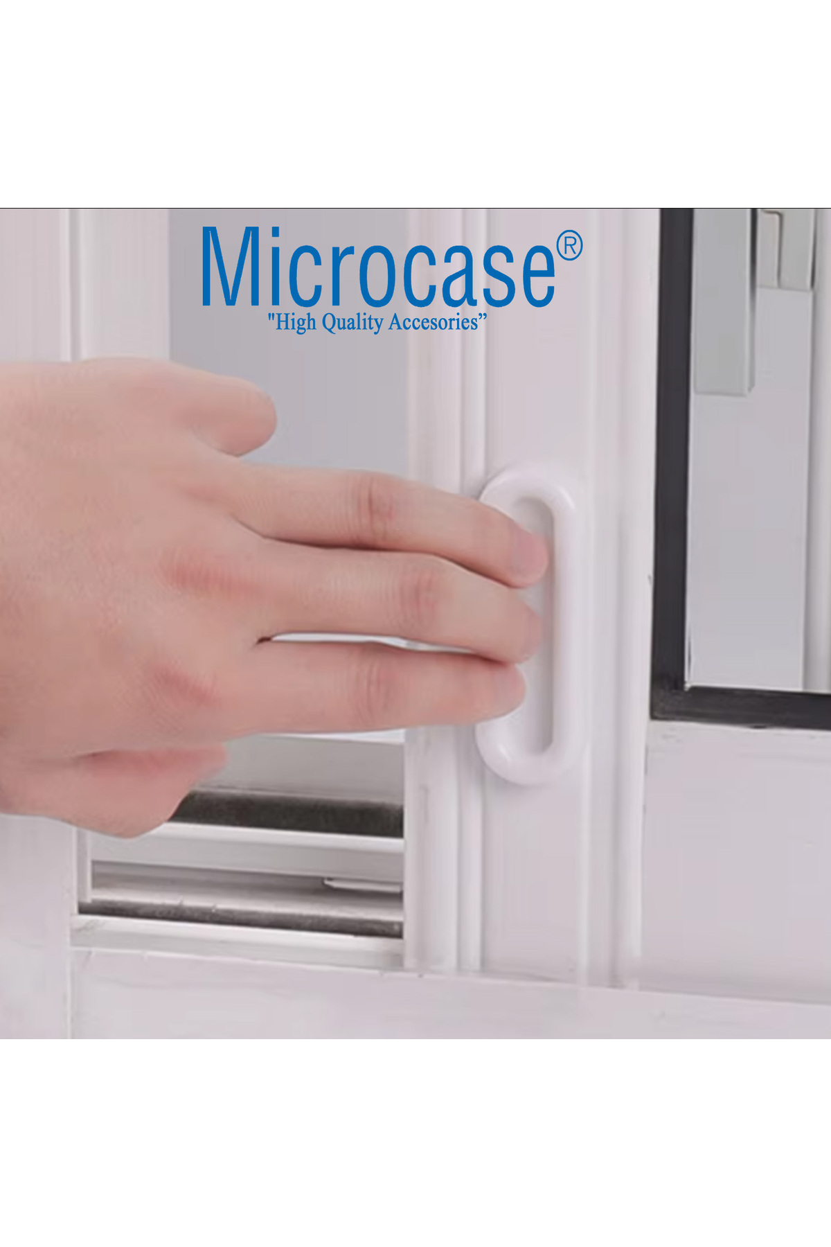 Microcase Plastik Sürgülü Kapı Çekmece Pencere  Sineklik  vb. için  Yapışkanlı  Kol Tutacağı -AL4757  4 Adet fotoğrafı 7 (önizleme)