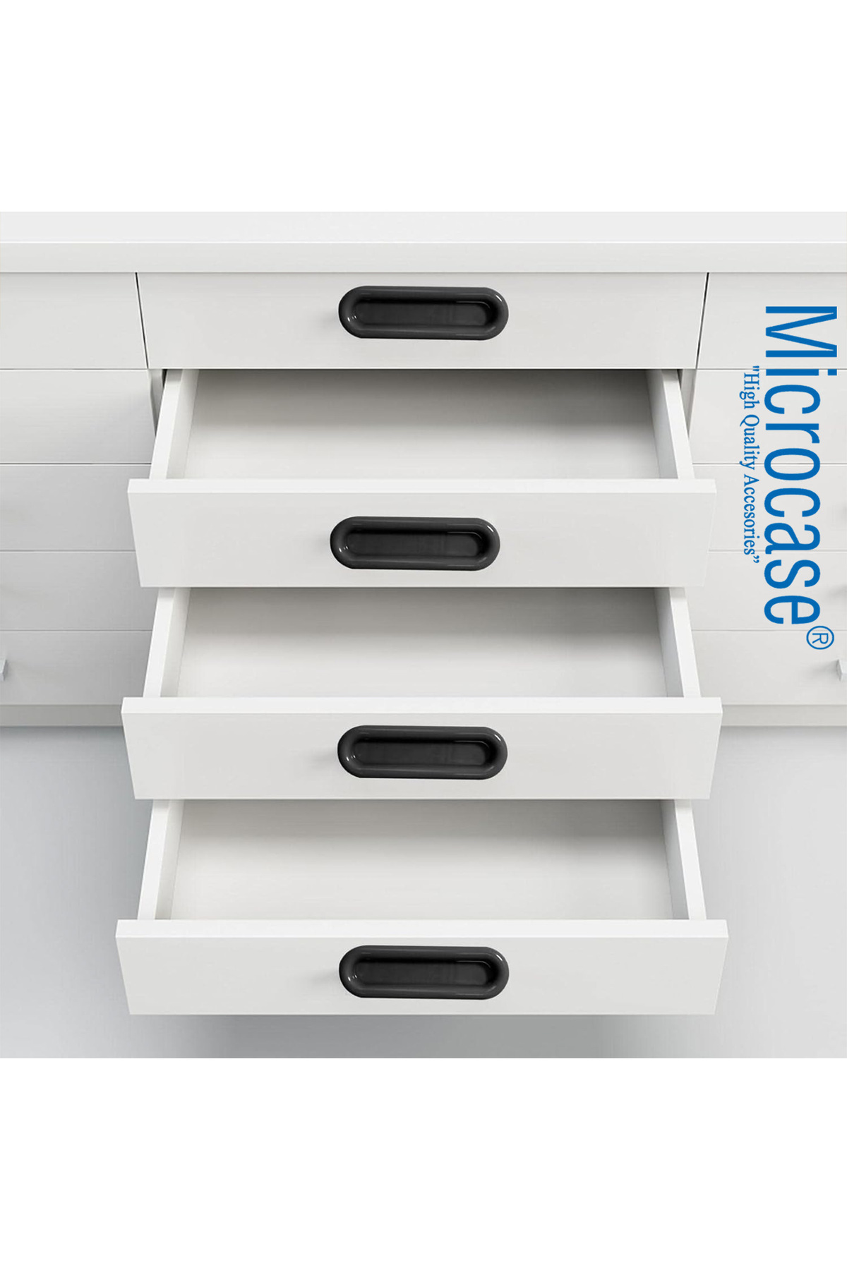 Microcase Plastik Sürgülü Kapı Çekmece Pencere  Sineklik  vb. için  Yapışkanlı  Kol Tutacağı -AL4757  4 Adet fotoğrafı 3 (önizleme)