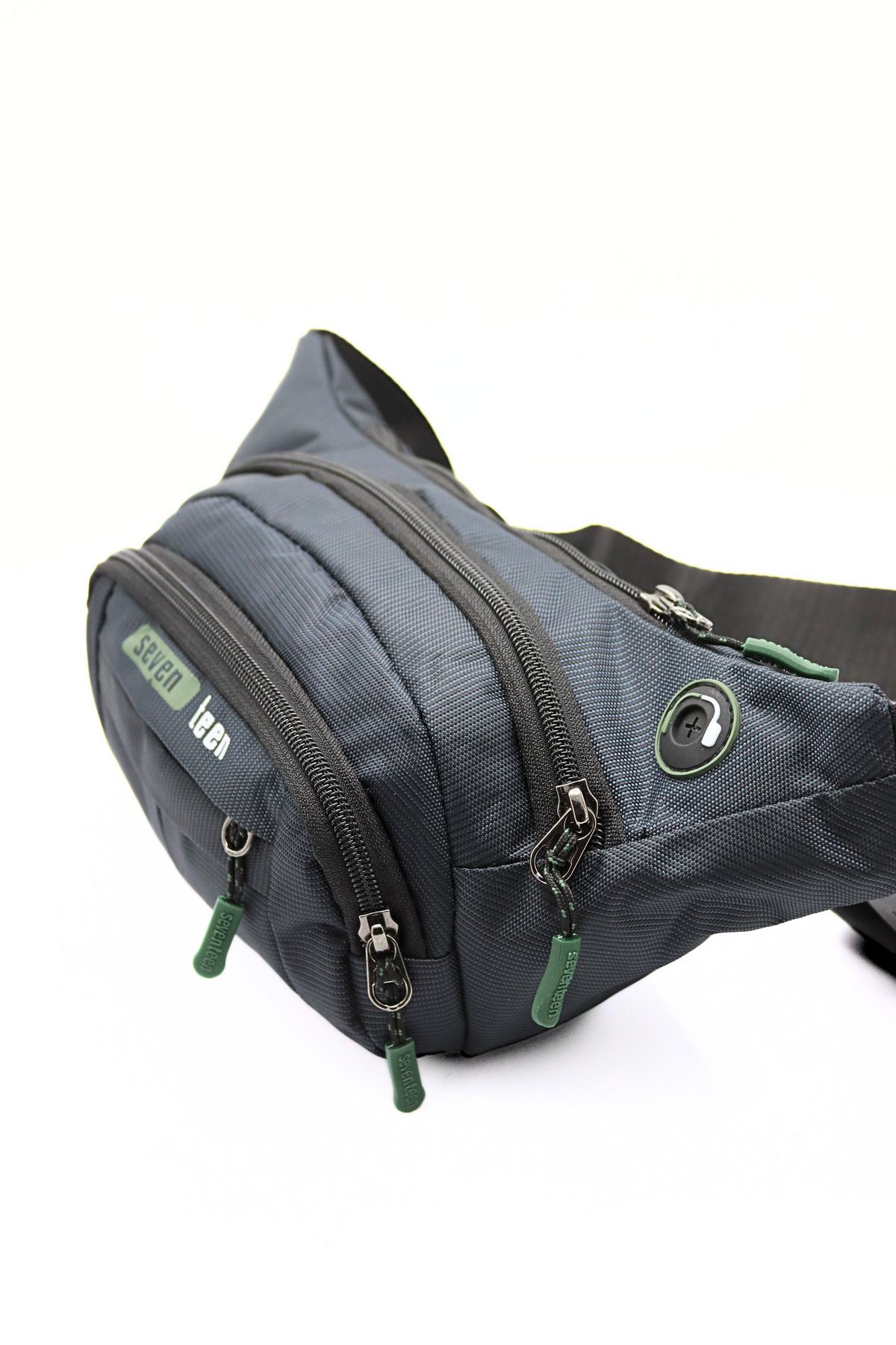 SEVENTEEN-Willpolo Green Detailed Waterproof Cross Chest Bag - Waist Bag with Headphone Outlet 2