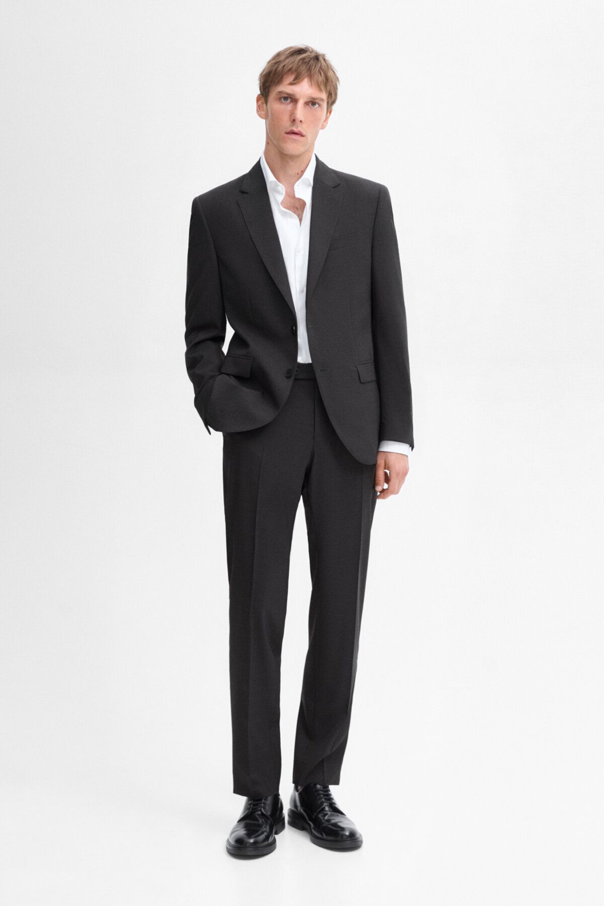 بلیزر کلاسیک 100% پشمی خاکستری Massimo Dutti