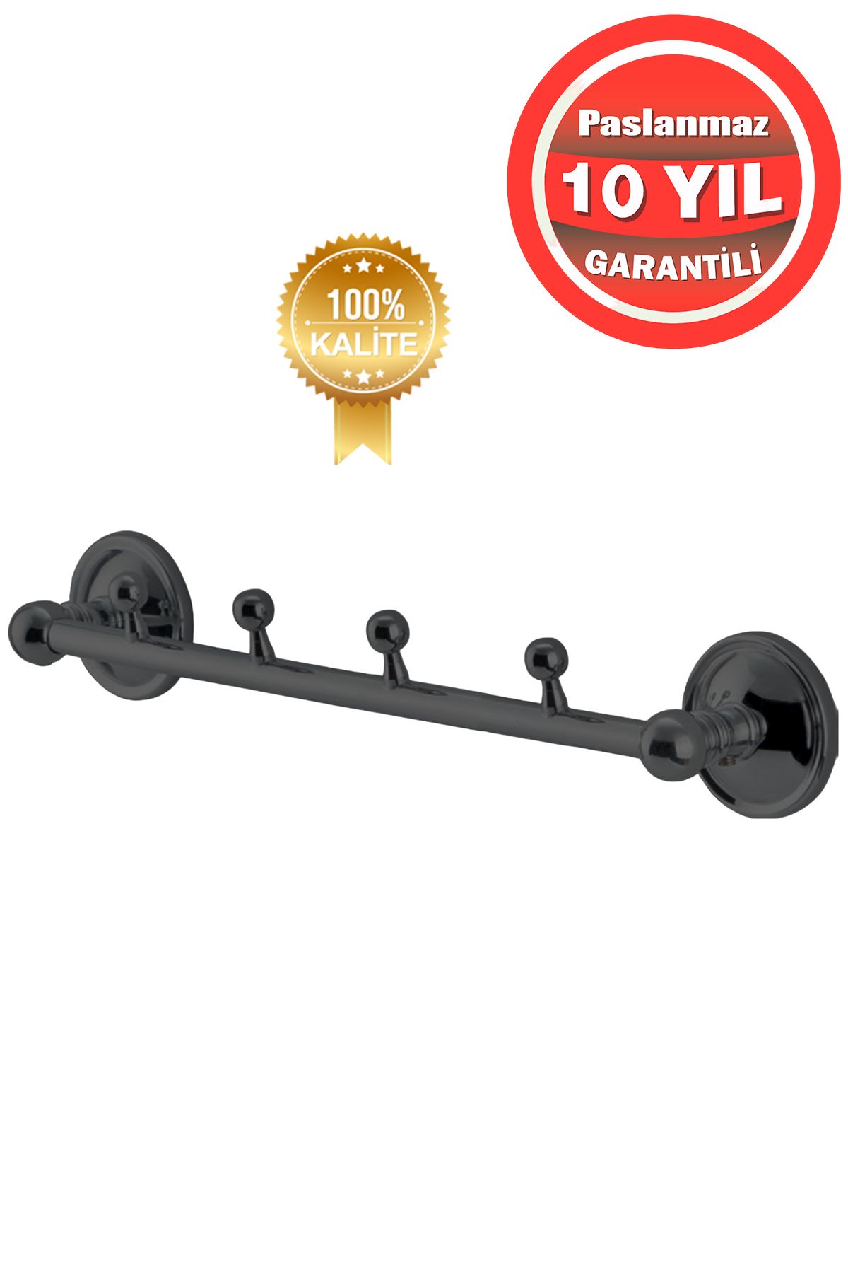 ÇELİK BANYO Paslanmaz Pirinç Mat Siyah Bella 3'Lü Set Askılık