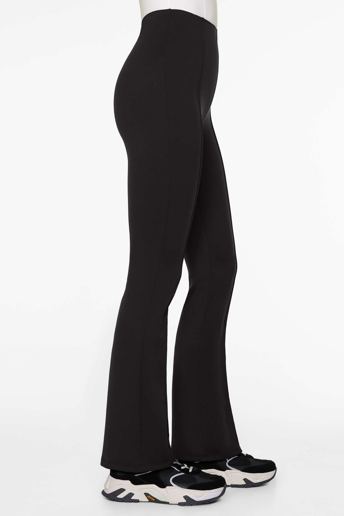 Oysho-Neoprene-effect flare trousers 6