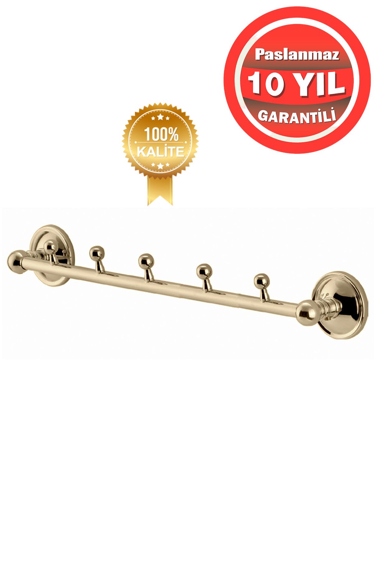 ÇELİK BANYO Paslanmaz Pirinç Bella 4'Lü Set Askılık Altın Gold