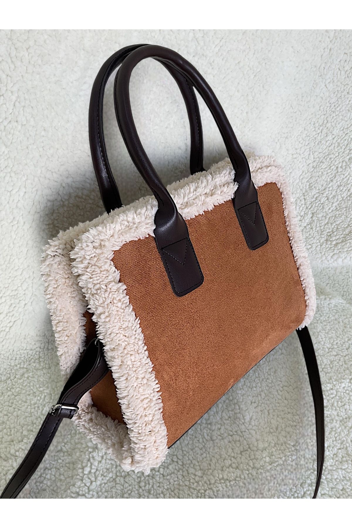 Katusa-Tan Nubuck Shoulder Bag with Strap 3