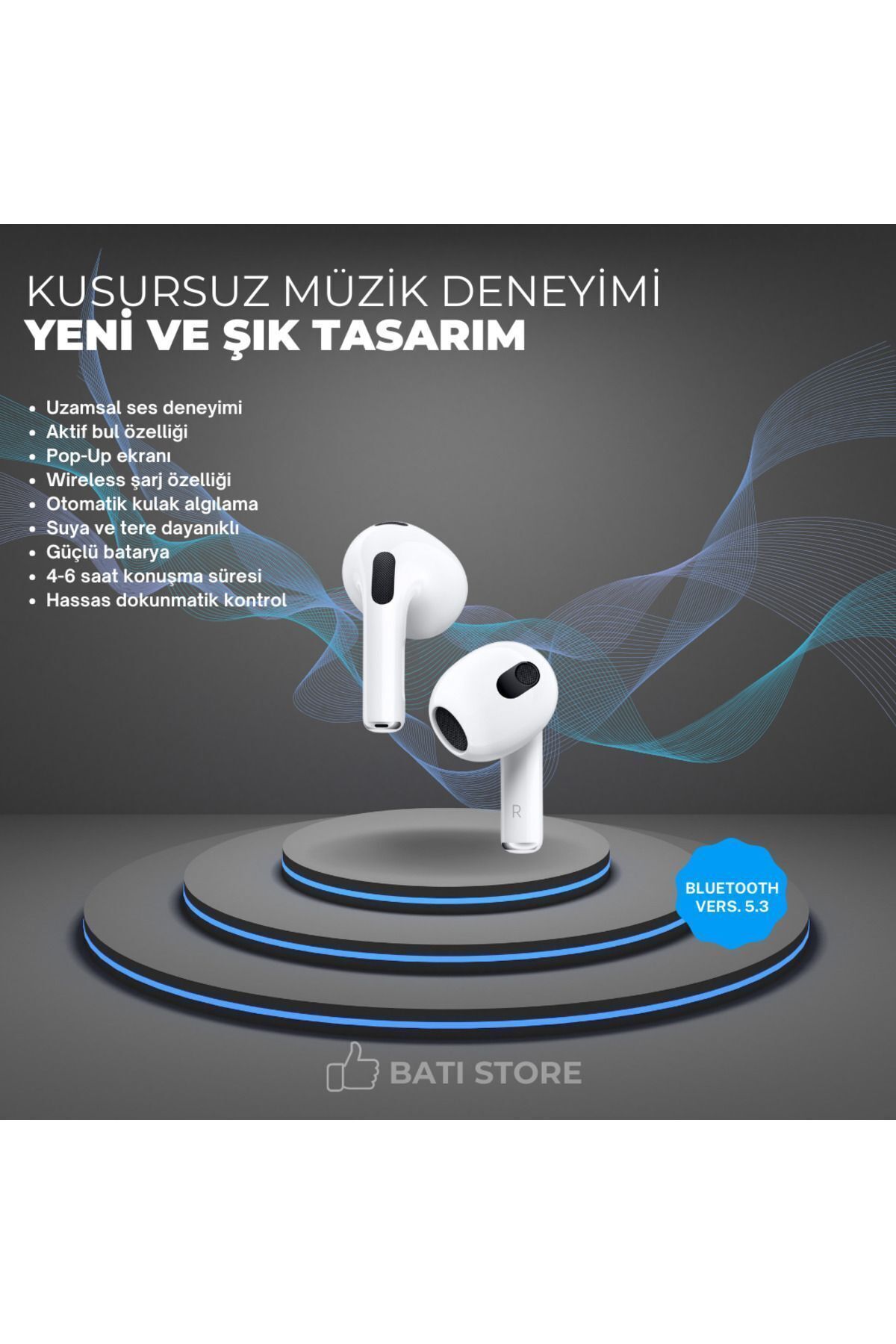 Barbanti Mobile 3. Nesil Beyaz Ios Android Uyumlu Kablosuz Bluetooth Kulaklık Yeni Nesil Karışık Renk Kılıf Hediyeli-2