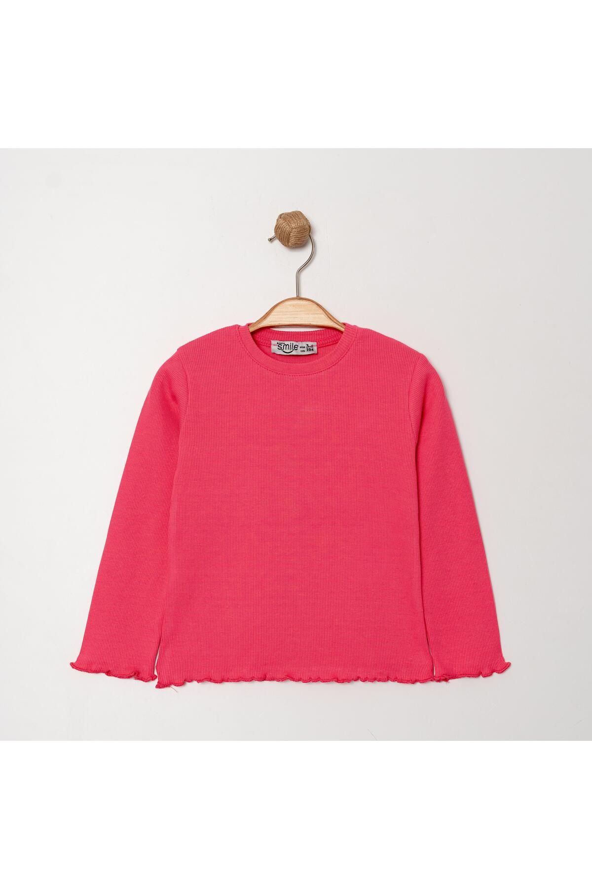 TRENDİMİZBİR-Girl's Camisole Long Sleeve Badi - Fuchsia 1