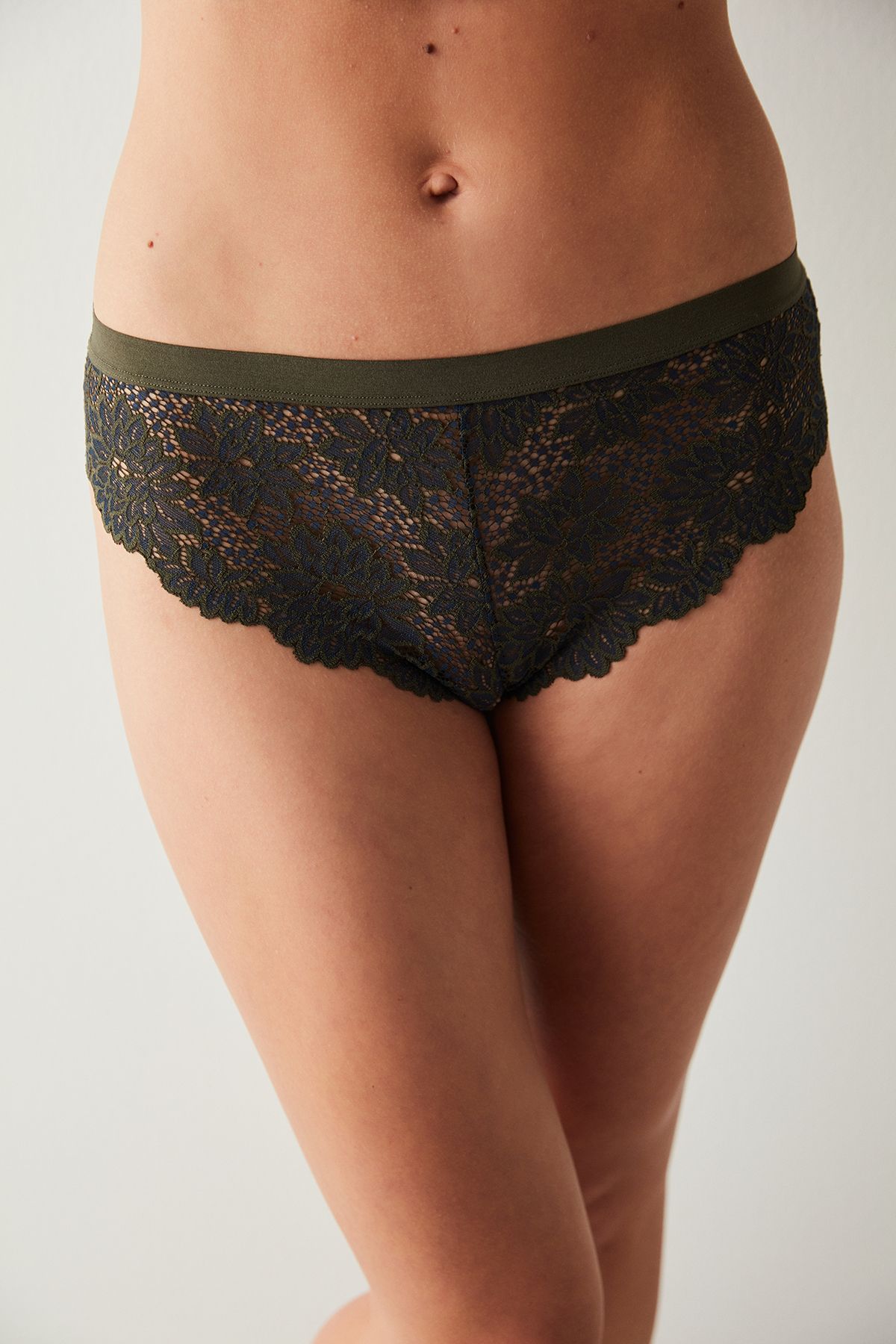 Penti-Khaki High Waist Lace Perfect Colors Hipster Panties 1