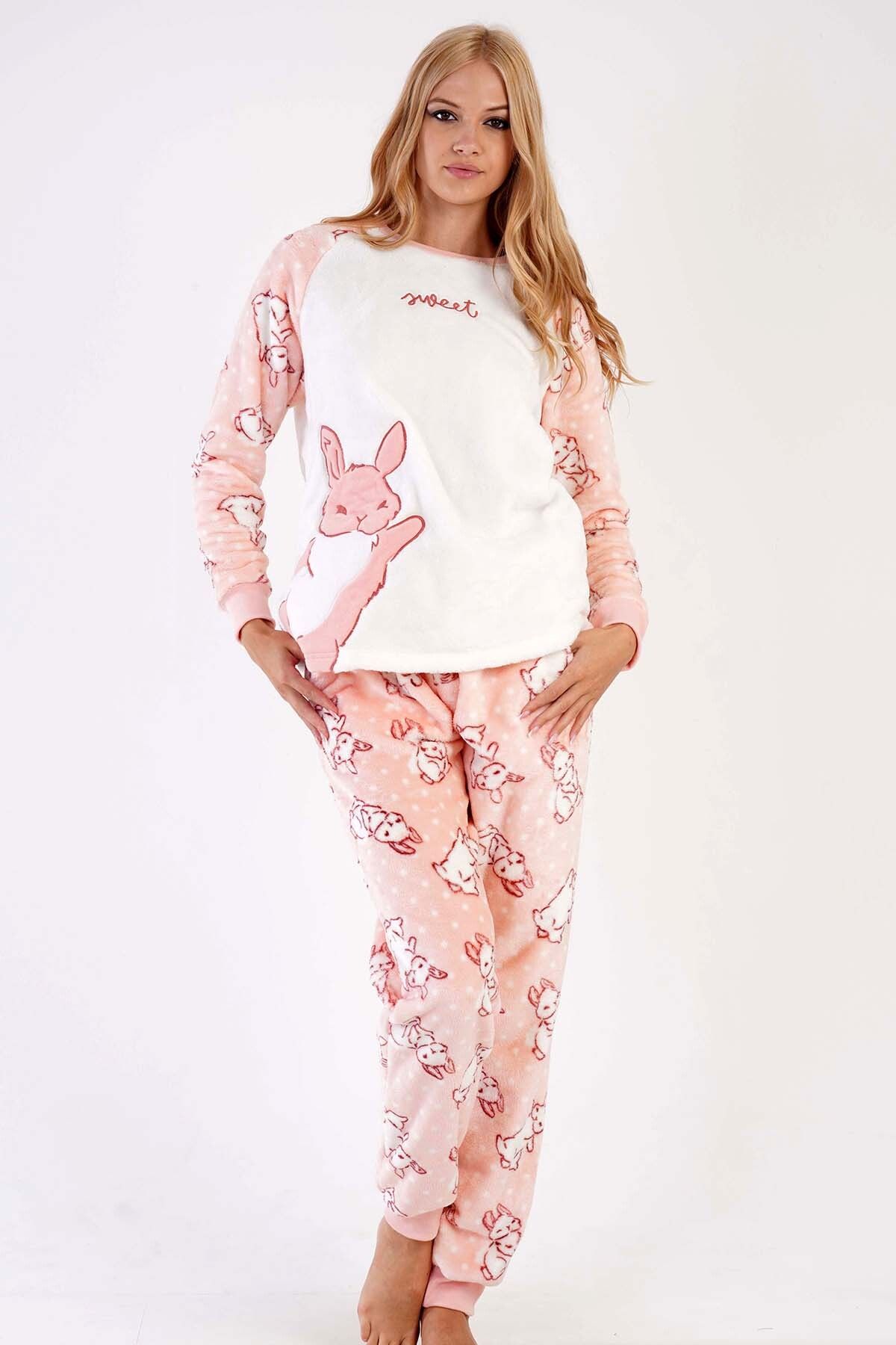 VİENETTA Kadın Welsoft Uzun Kol Pijama Takım , 304028