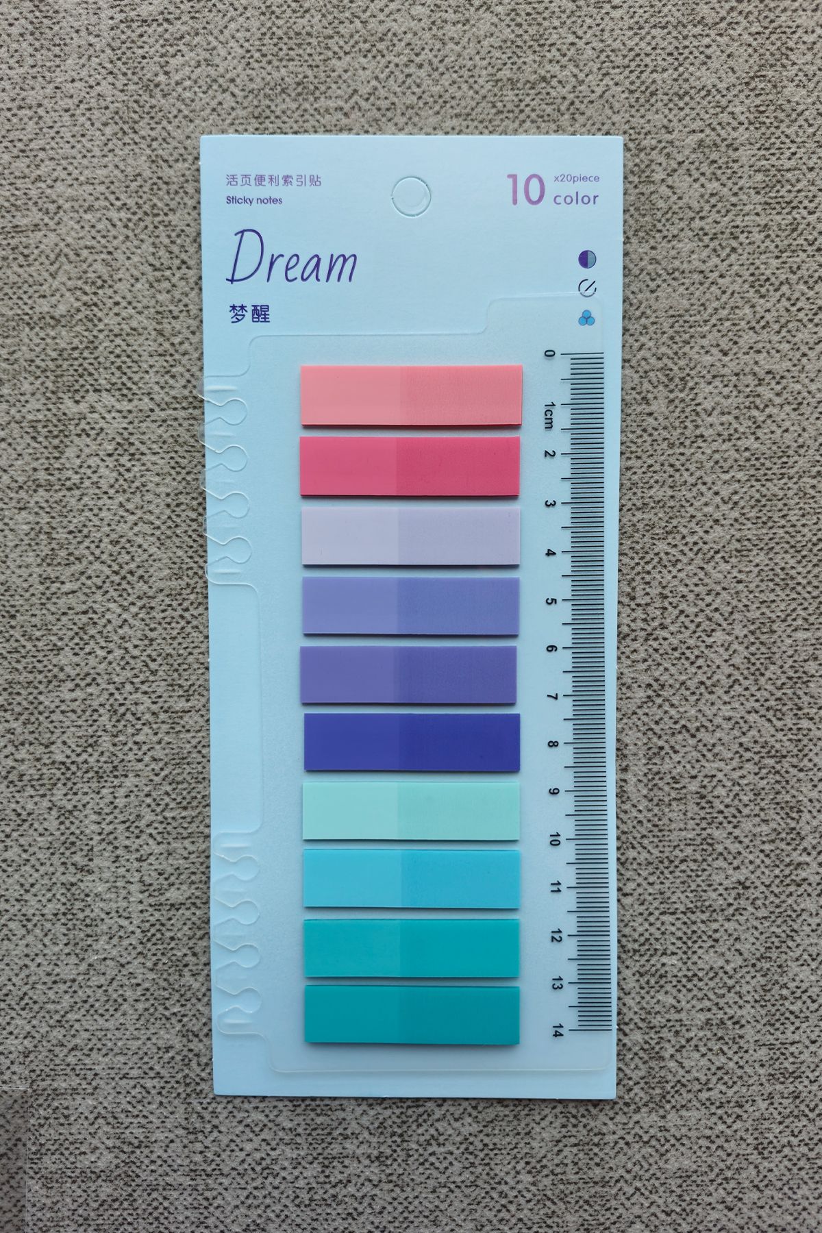 Mona Craftist-Soft Pastel Colored 200 Sheets Post-It Note Paper - Index Sticker with Ruler 1