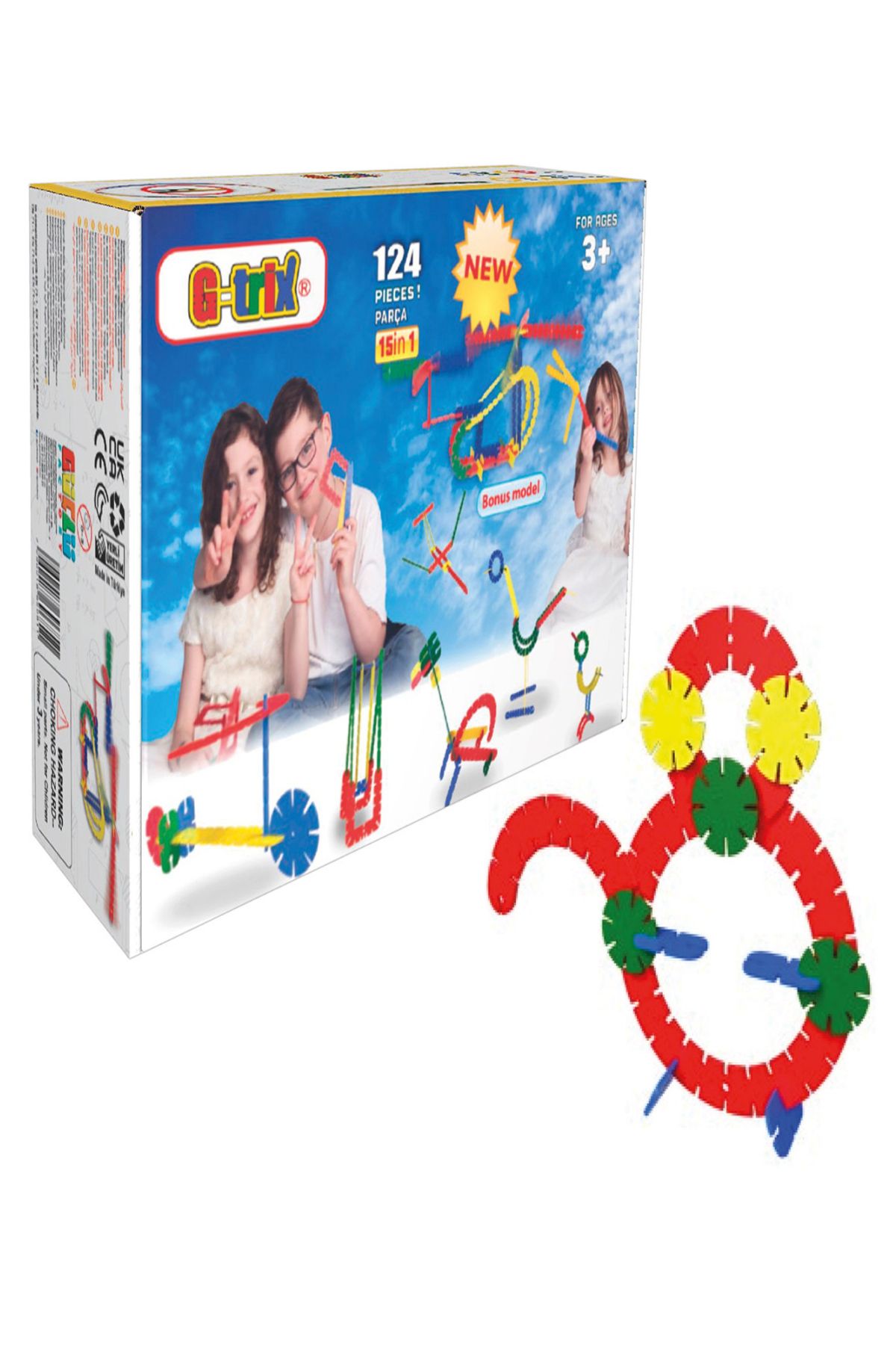 AVDA-G-Trix Build Build Puzzle Blocks Assembly Disc Blocks 124 Pieces 2
