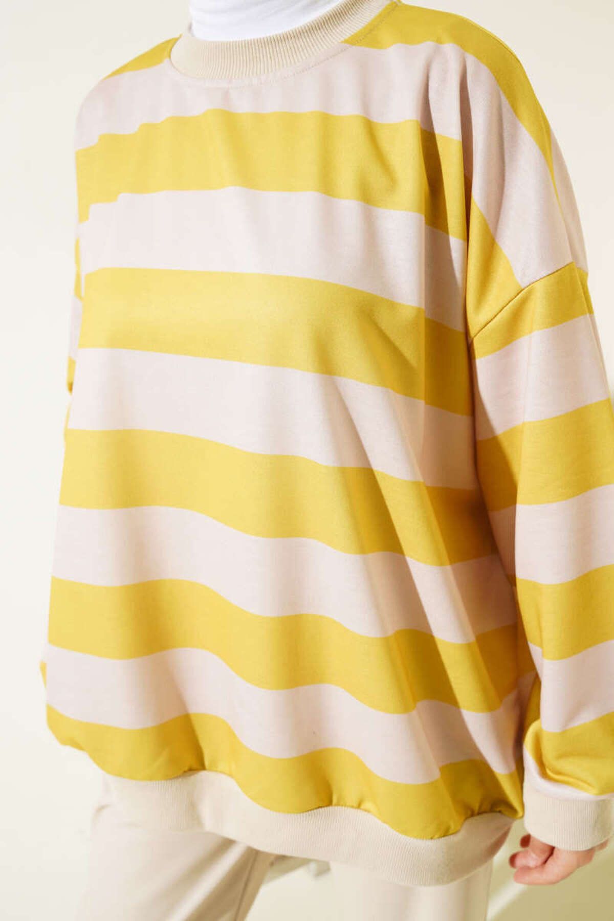 VOLT CLOTHİNG-Women's Horizontal Striped Oversize Tunic 4