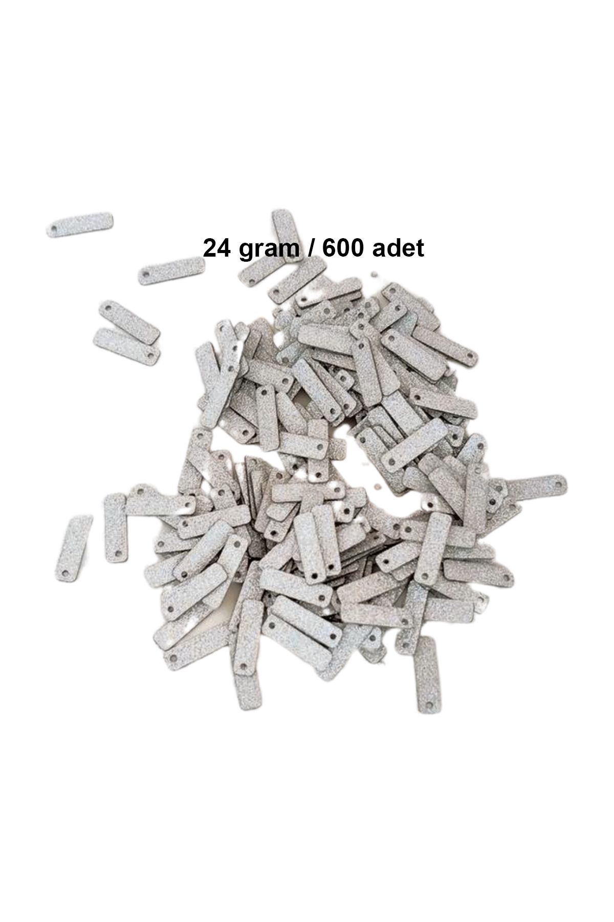 Kareem Mat Beyaz 15 x 5 mm Dantel Oya Yazma Halhal Abiye Lazer Kesim Pul 600 adet / 24 gram