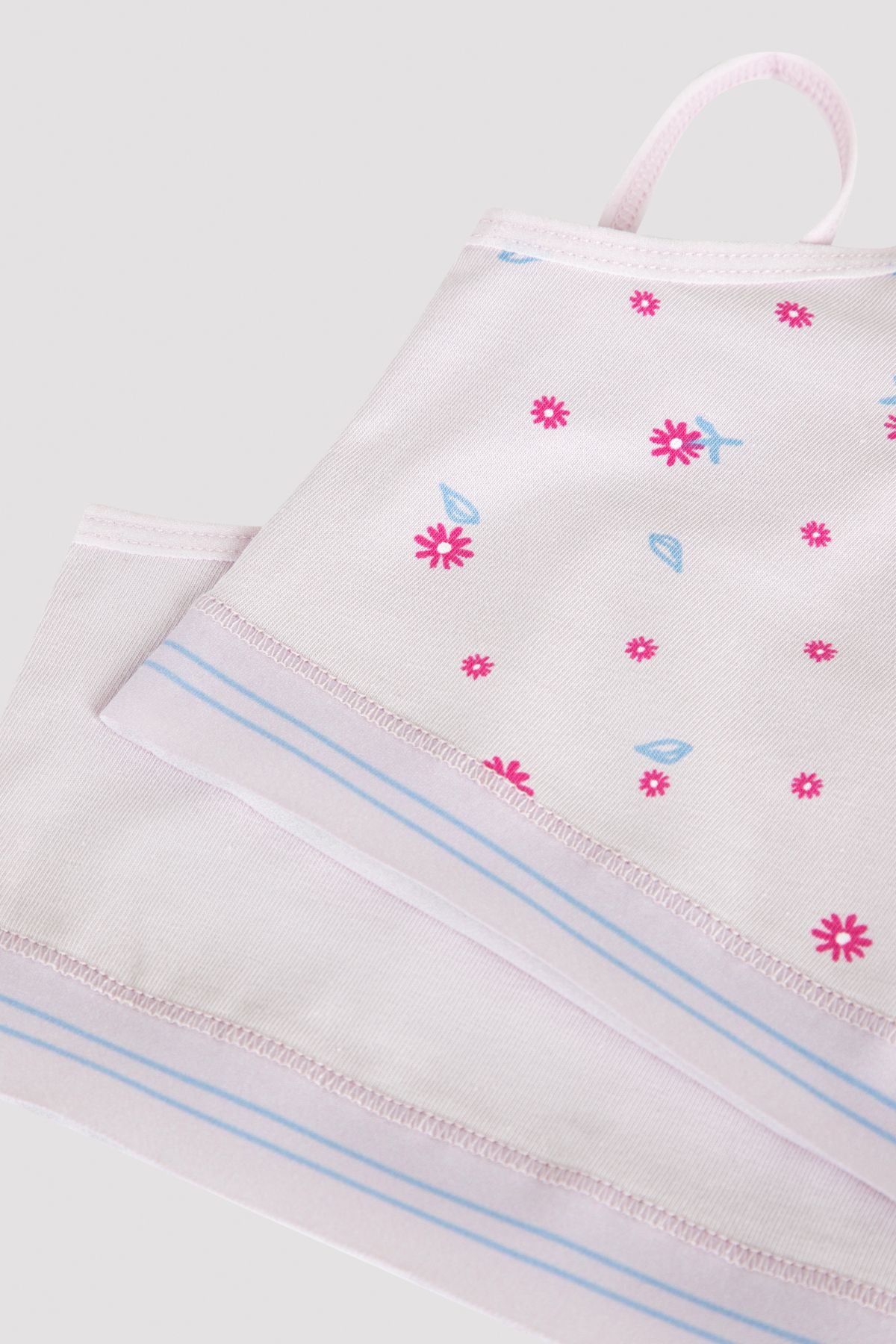 Penti-Multicolored Girl's Flower Patterned 2-Piece Half Undershirt 2