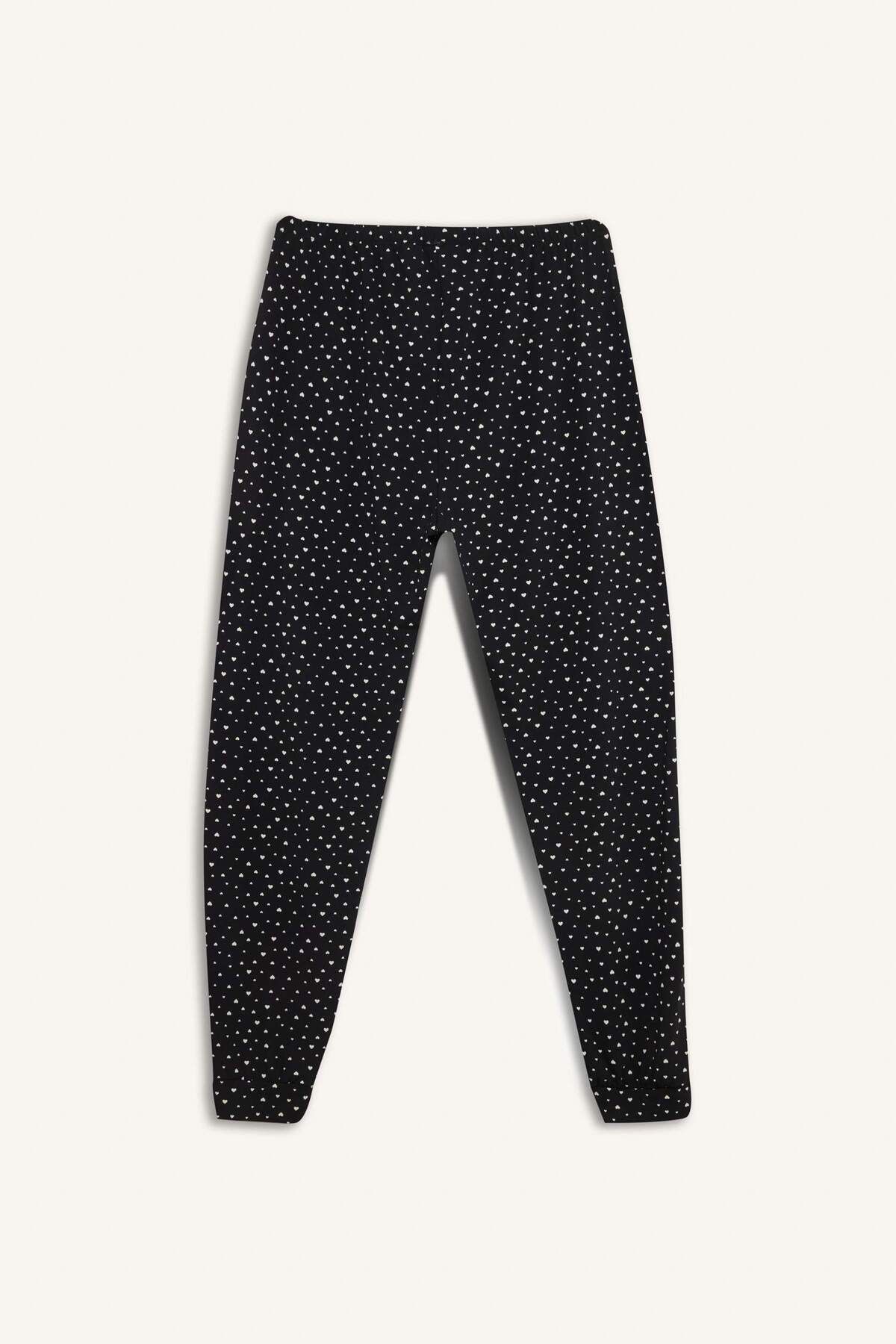 DeFacto-Dfm - Fall in Love Pajama Set - Softshell, Long Sleeve, Top Elastic Waist, Long Bottom 6