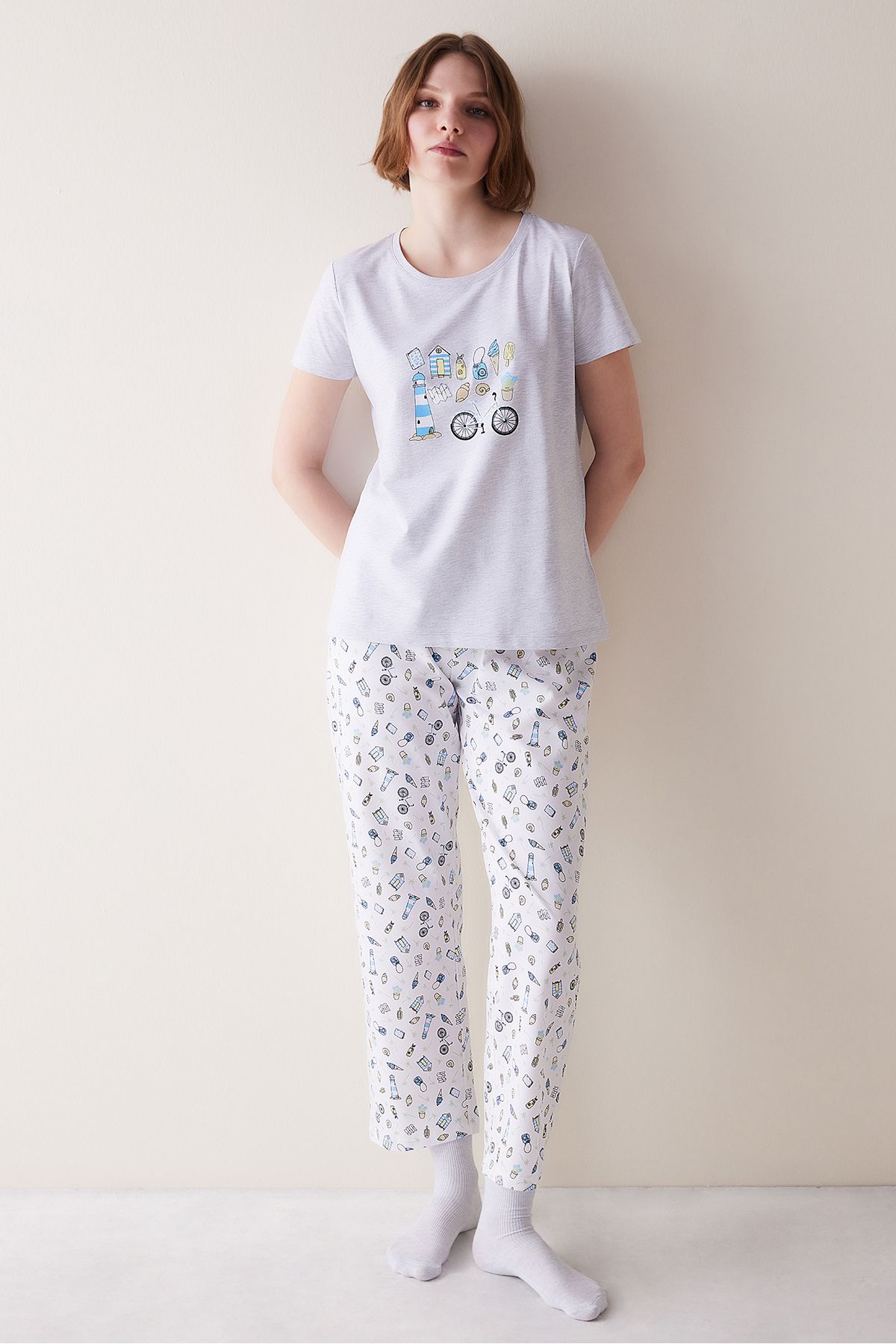 Penti-Spring Days Gray Pants Pajama Set 2