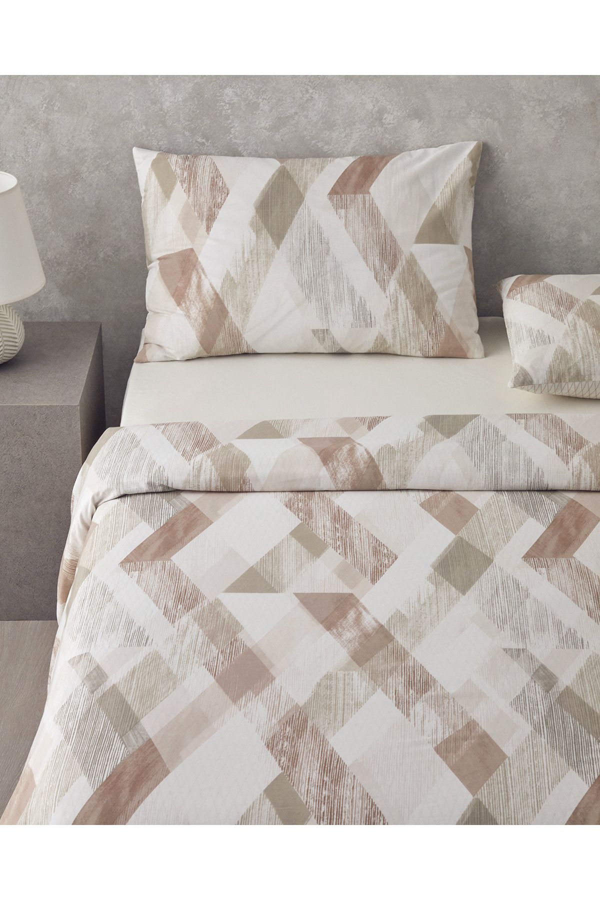 English Home-Beige Modern Argyle Single Duvet Cover Set - Double Sided, 160X220 cm 3