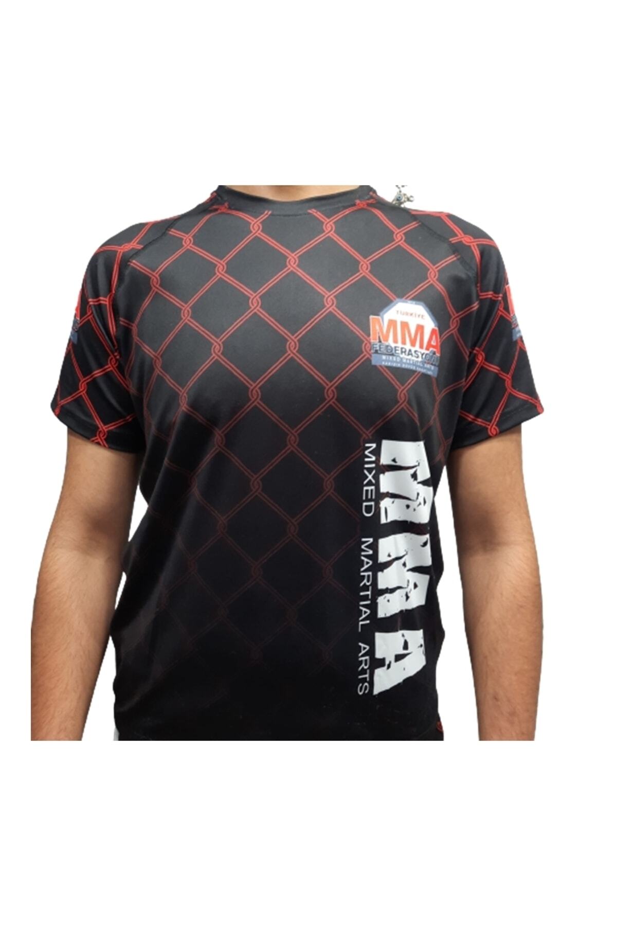 Octagon Mma Rashguard Federasyon Onaylı Kırmızı görsel 4