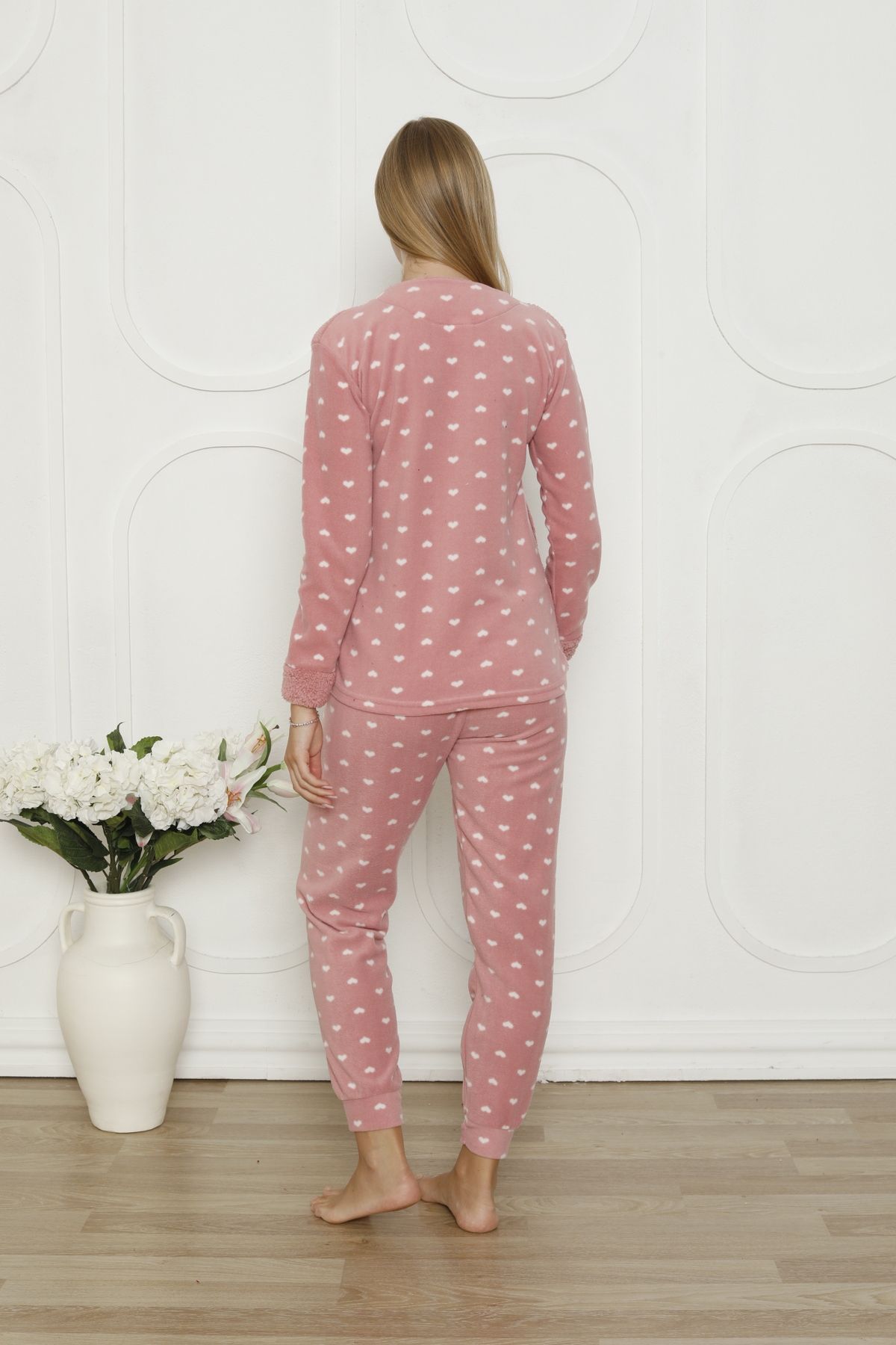 Wordex-Fwn 5006 Fleece Plush Winter Soft Pajama Set - with Sleeping Cat 6