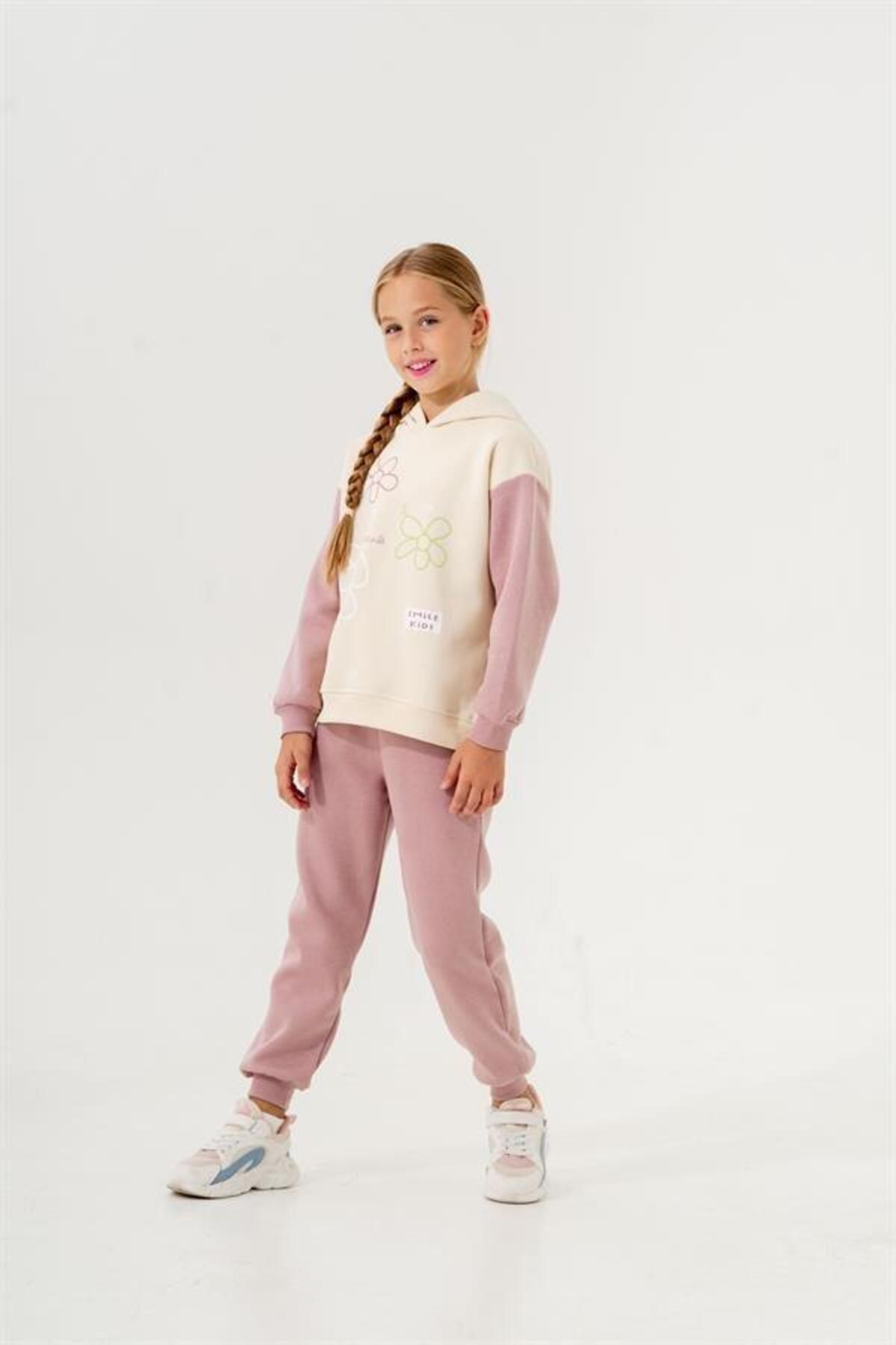 TRENDİMİZBİR-Κοριτσίστικο Smile Kids εμπριμέ κάτω και επάνω σετ 2