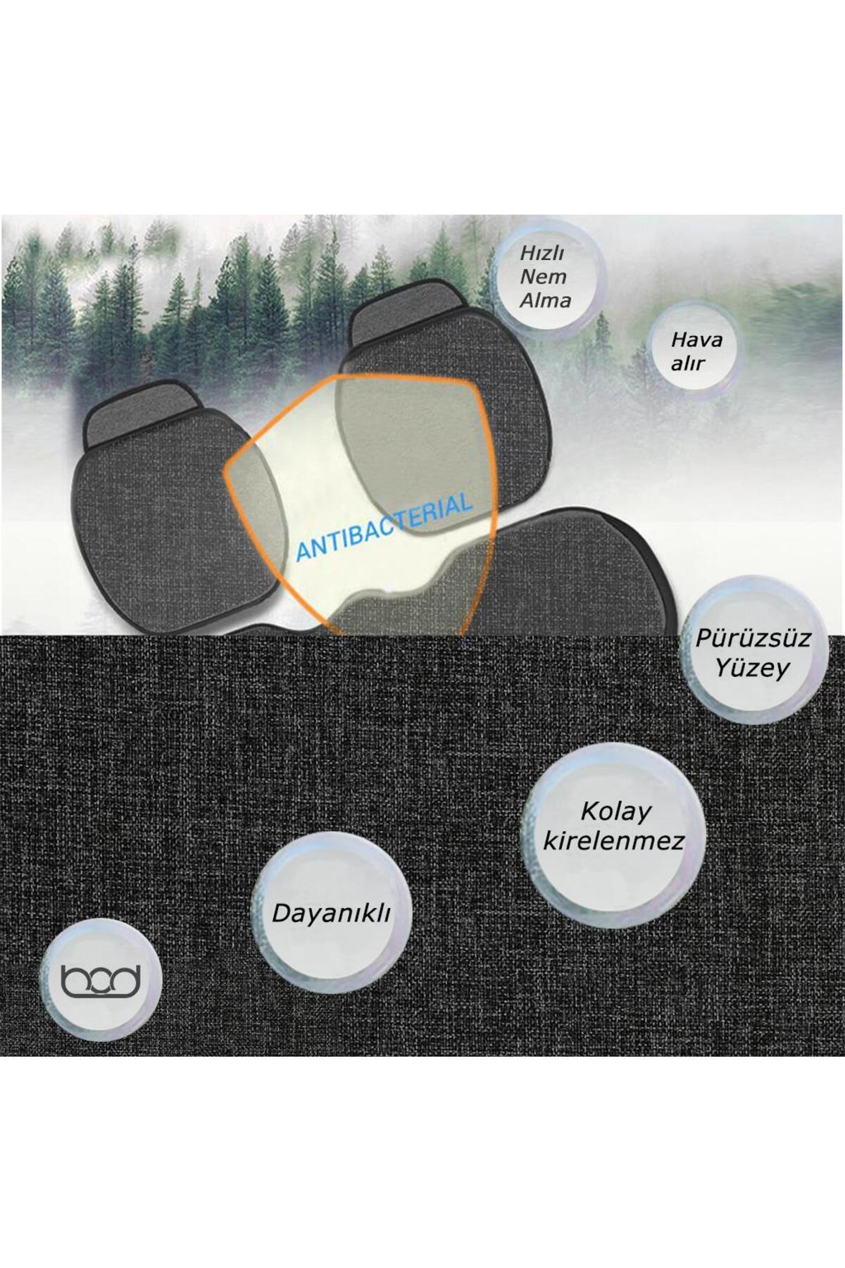 Bod Keten Terletmez Oto Koltuk Minderi Seti Koltuk Koruma Kılıfı Yalı Serisi Ön Arka Set Taba fotoğrafı 7 (önizleme)